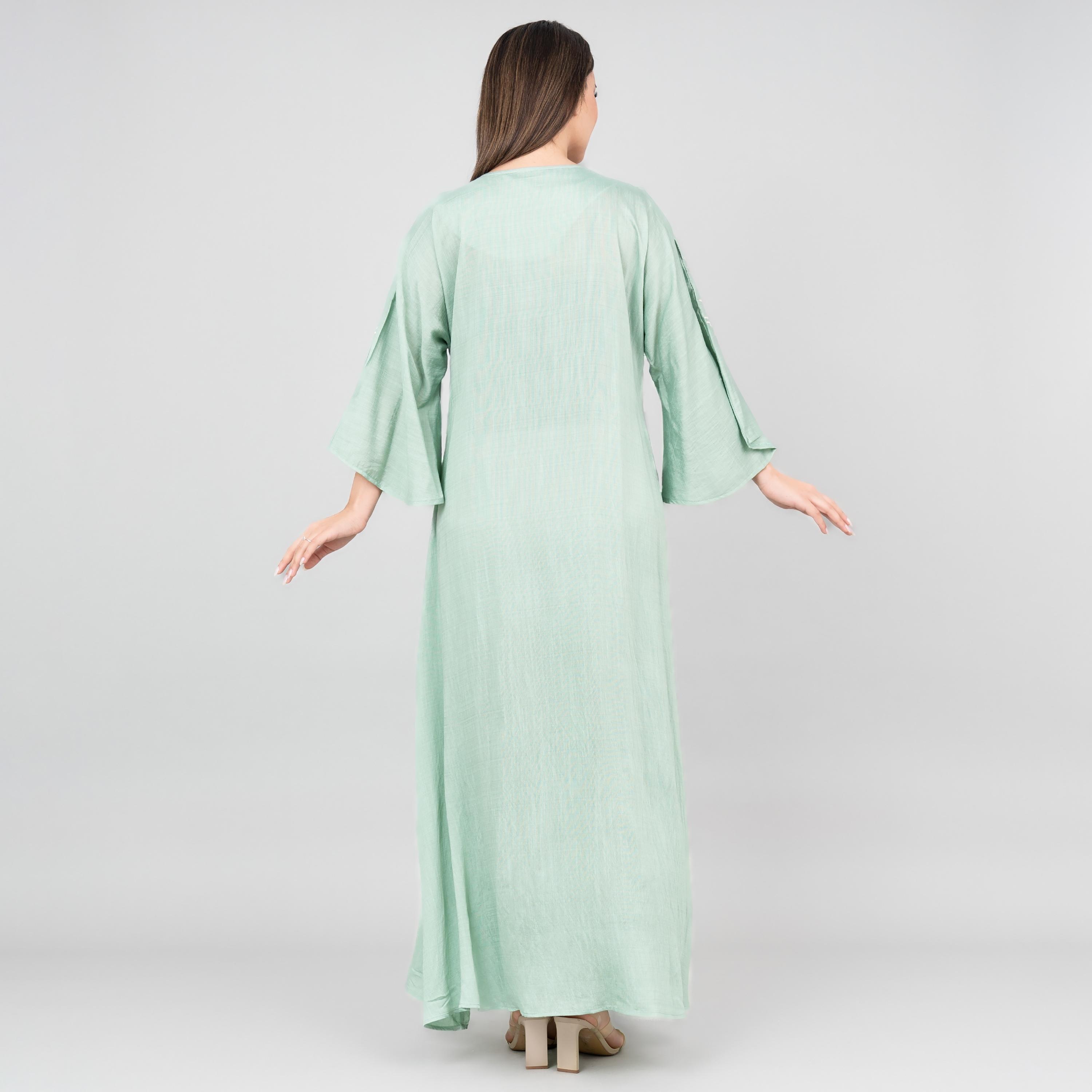IKKXA Flared Sleeves Embroidered Women's Modern Jalabiya-women-arabicclothing-jalabiyas-image-8