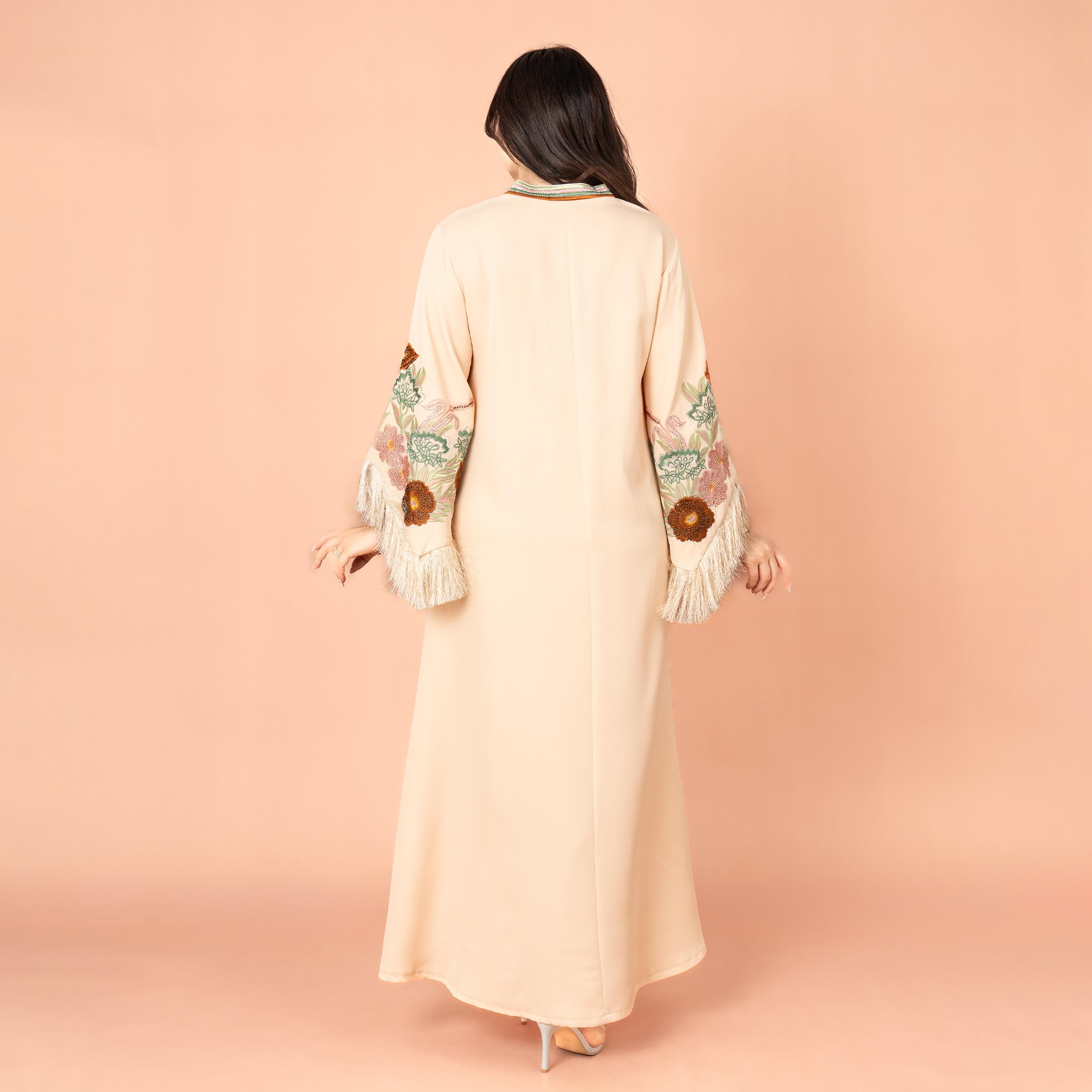 IKKXA جلابية نسائية بأكمام واسعة ومطرزة بأحجار الراين للعمل المسائي-women-arabicclothing-jalabiyas-image-4