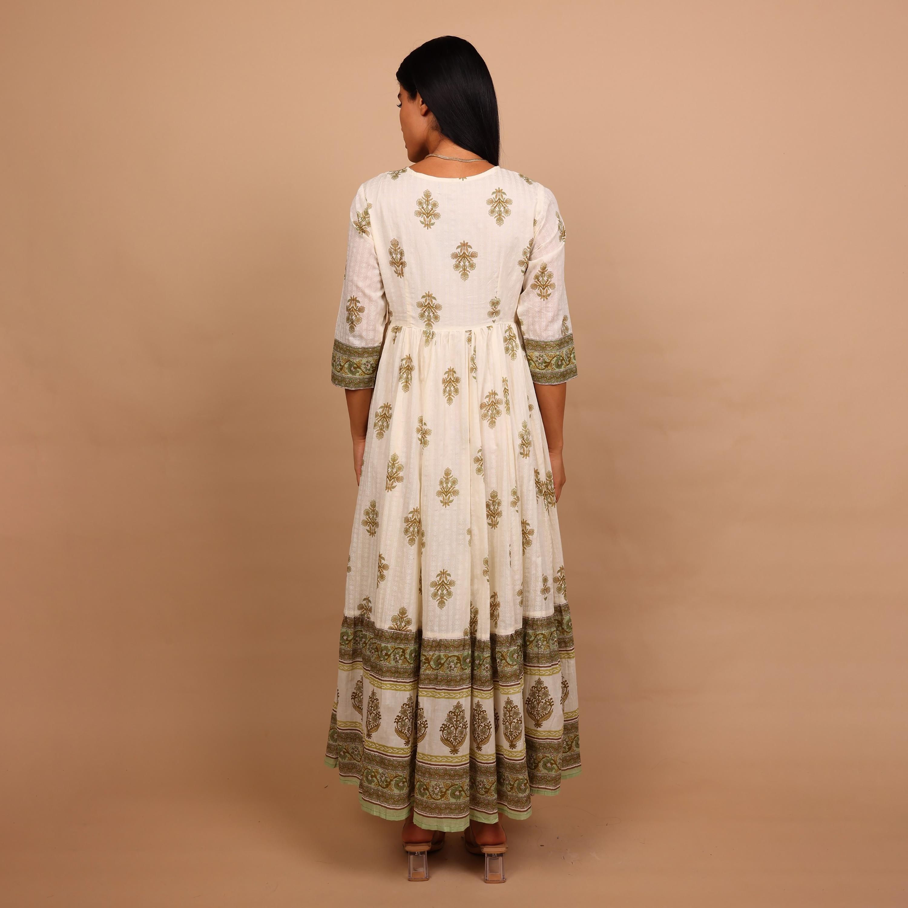 جلابية نسائية واسعة ومجسمة (فت آند فلير) بنقشة زهور من إيككسا-women-arabicclothing-jalabiyas-image-4