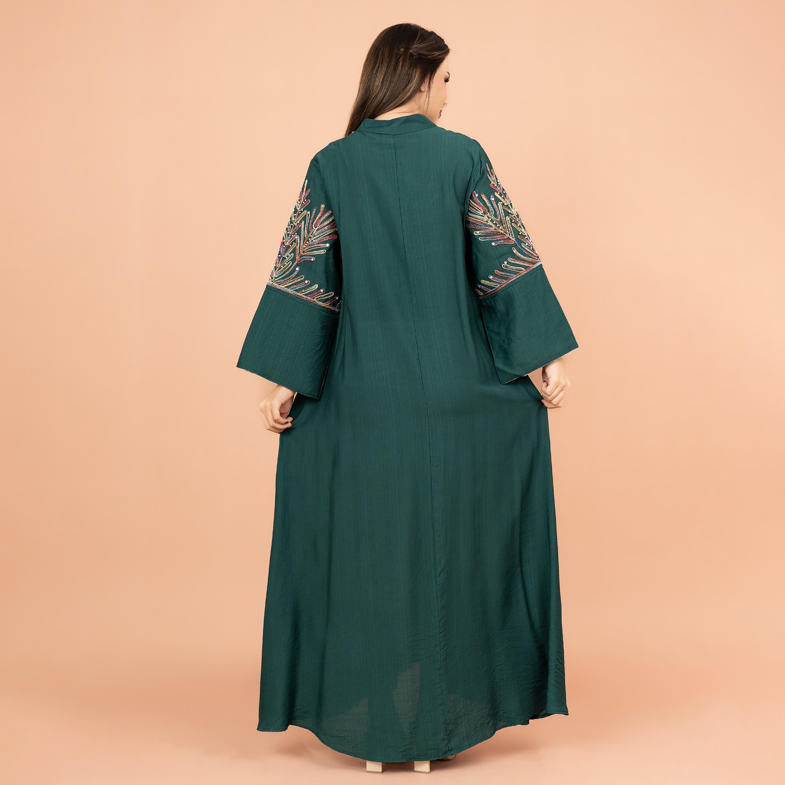 جلابية نسائية مطرزة بالكريستال بأكمام واسعة من إككسا-women-arabicclothing-jalabiyas-image-4