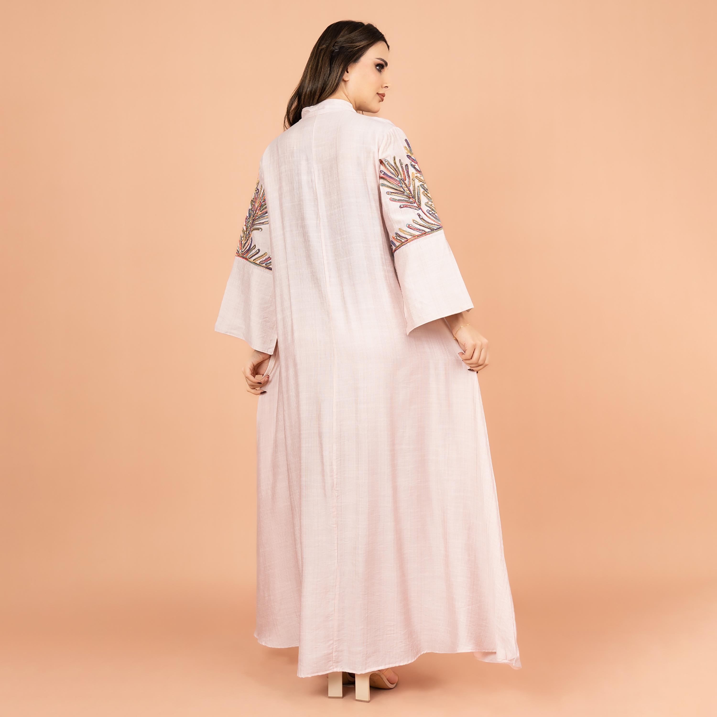 IKKXA Flared Sleeves Crystal and Embroidered Women's Jalabiya-women-arabicclothing-jalabiyas-image-4