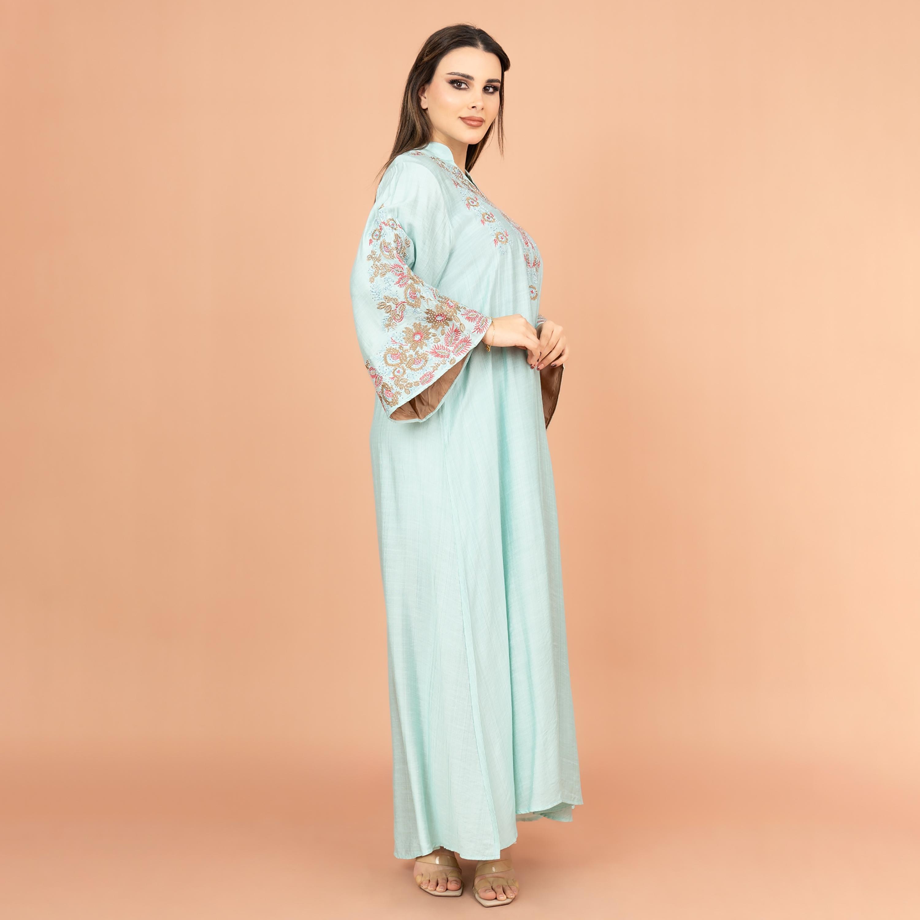 جلابية نسائية مطرزة بالكريستال بأكمام واسعة من إككسا-women-arabicclothing-jalabiyas-image-7