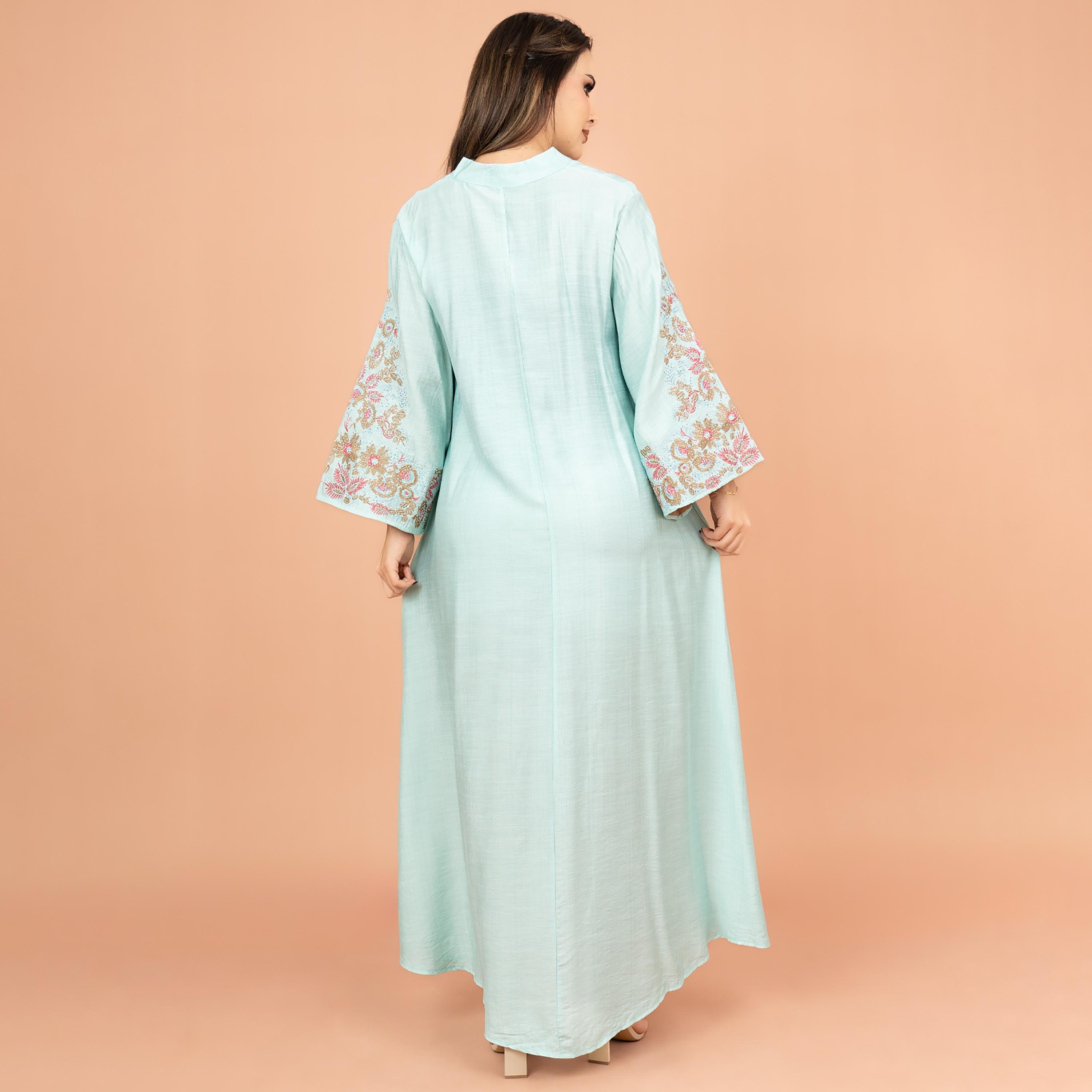 جلابية نسائية مطرزة بالكريستال بأكمام واسعة من إككسا-women-arabicclothing-jalabiyas-image-8