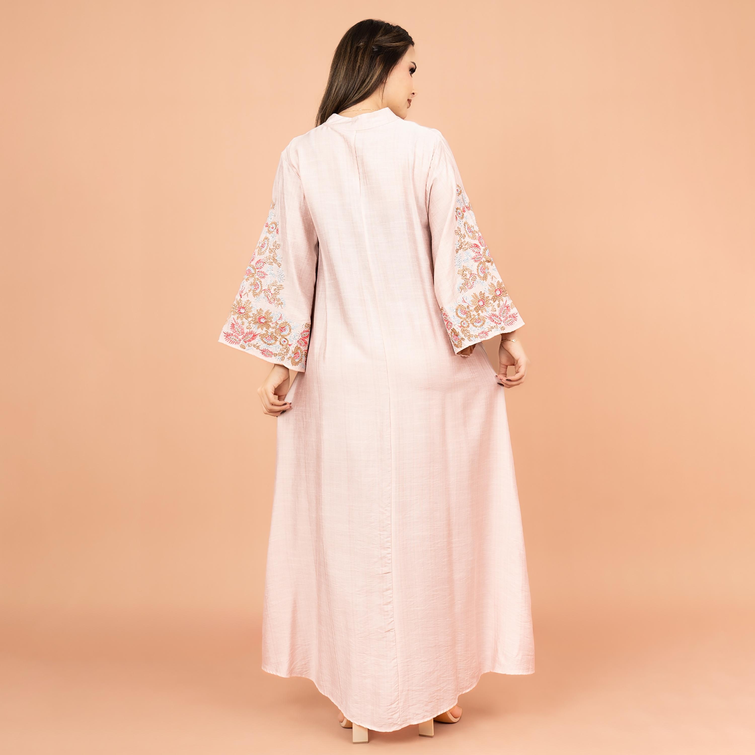 جلابية نسائية مطرزة بالكريستال بأكمام واسعة من إككسا-women-arabicclothing-jalabiyas-image-12