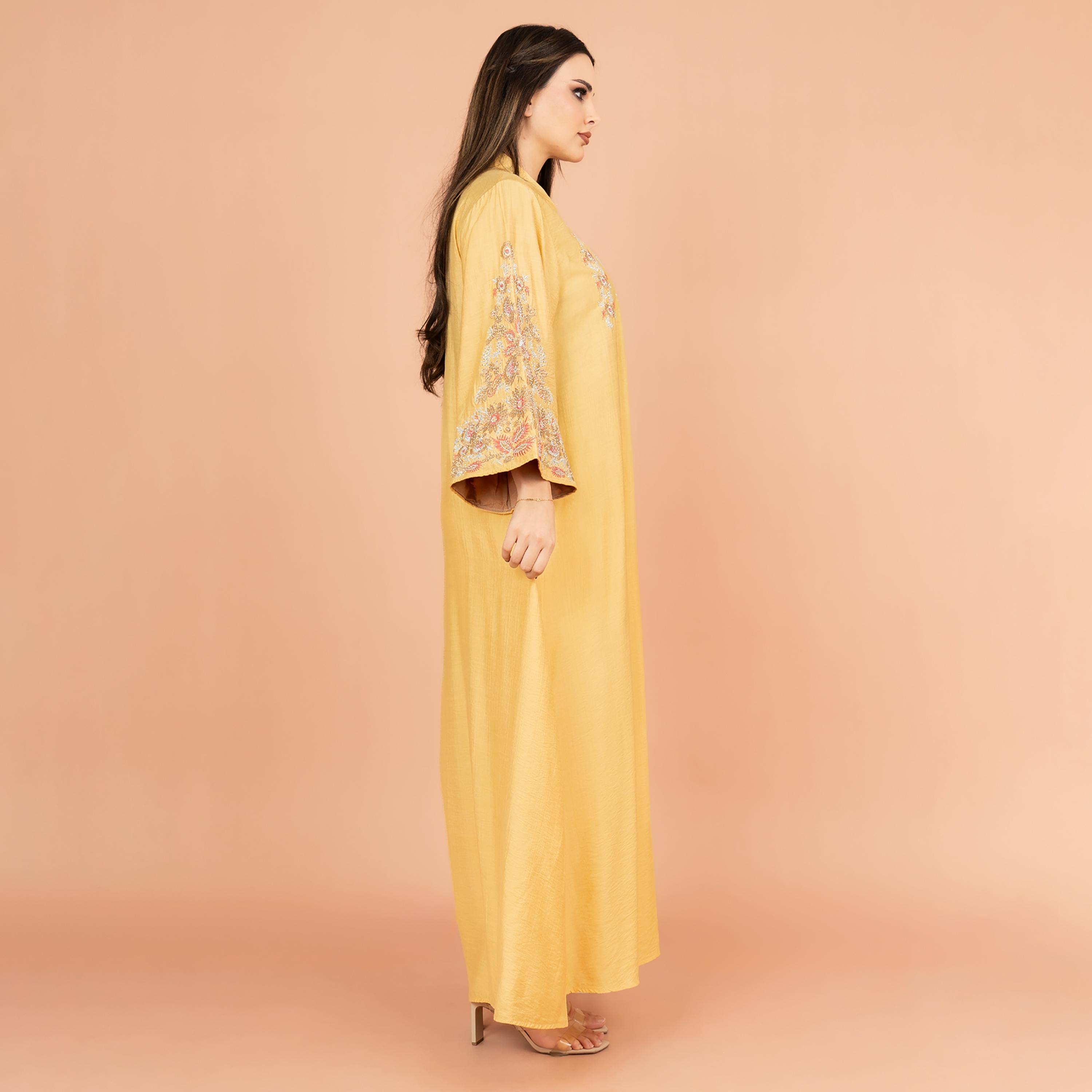 جلابية نسائية مطرزة بالكريستال بأكمام واسعة من إككسا-women-arabicclothing-jalabiyas-image-3