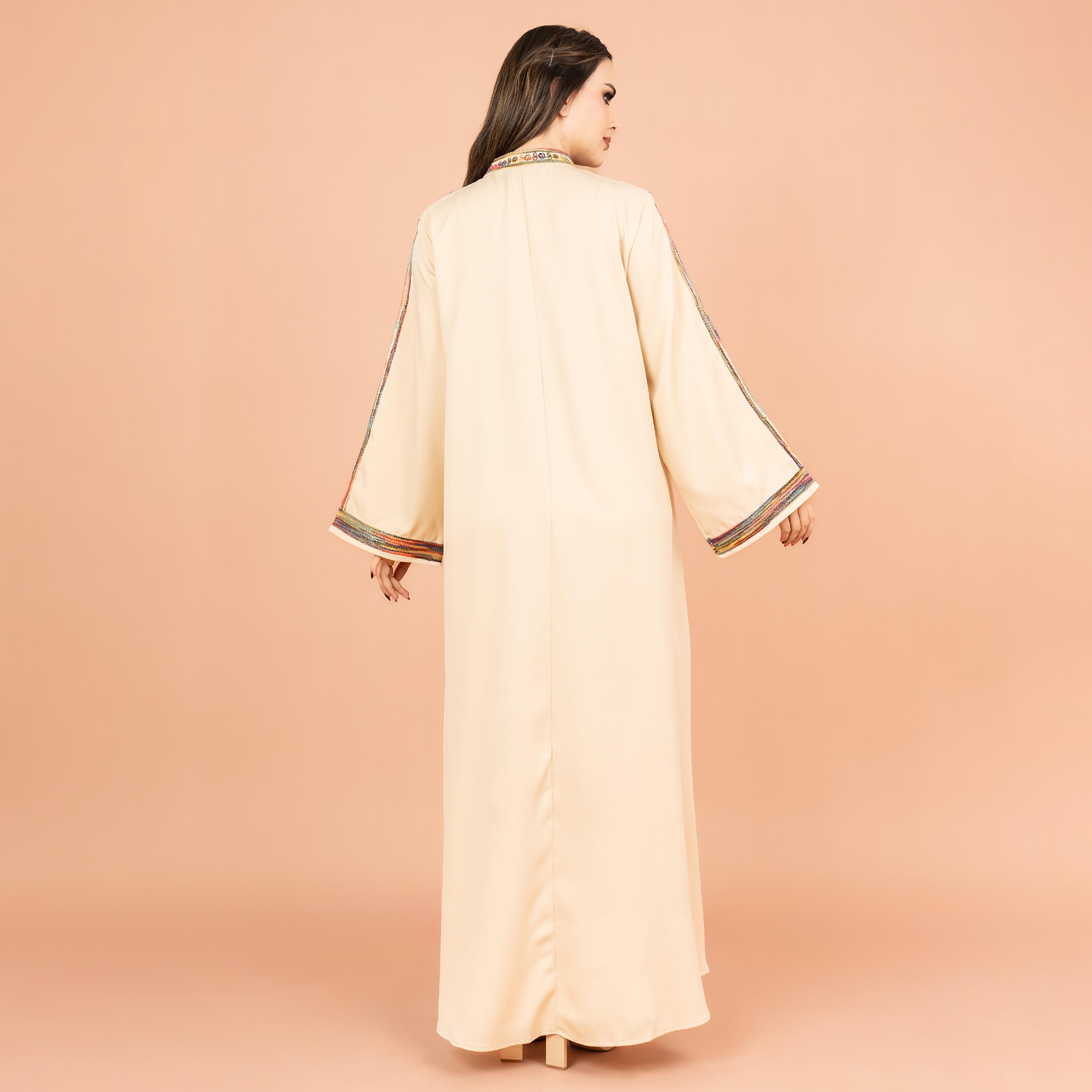 IKKXA Mandarin Collar Embroidered Women's Jalabiya-women-arabicclothing-jalabiyas-image-4