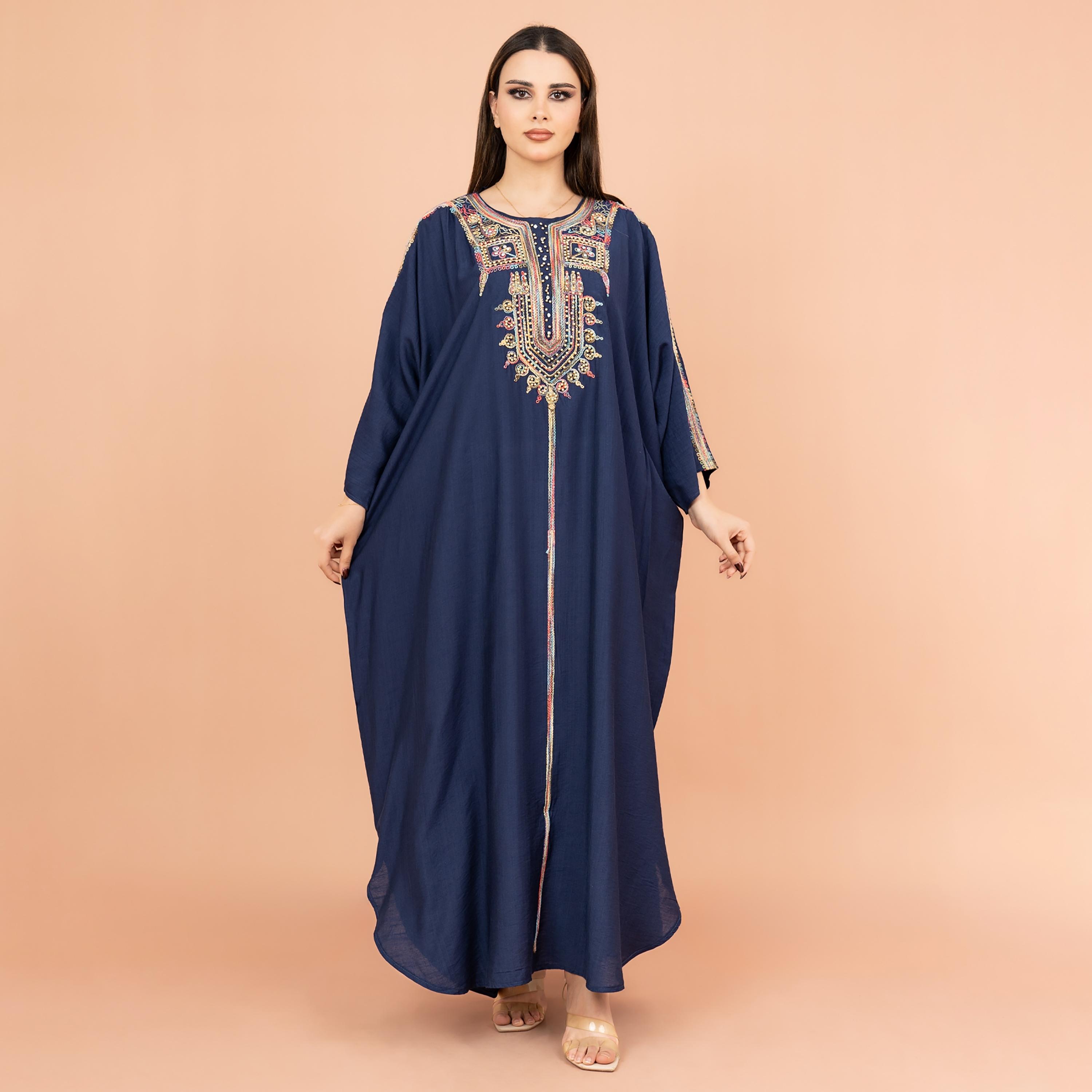 جلابية نسائية مطرزة بشكل معقد من إككسا-women-arabicclothing-jalabiyas-image-1