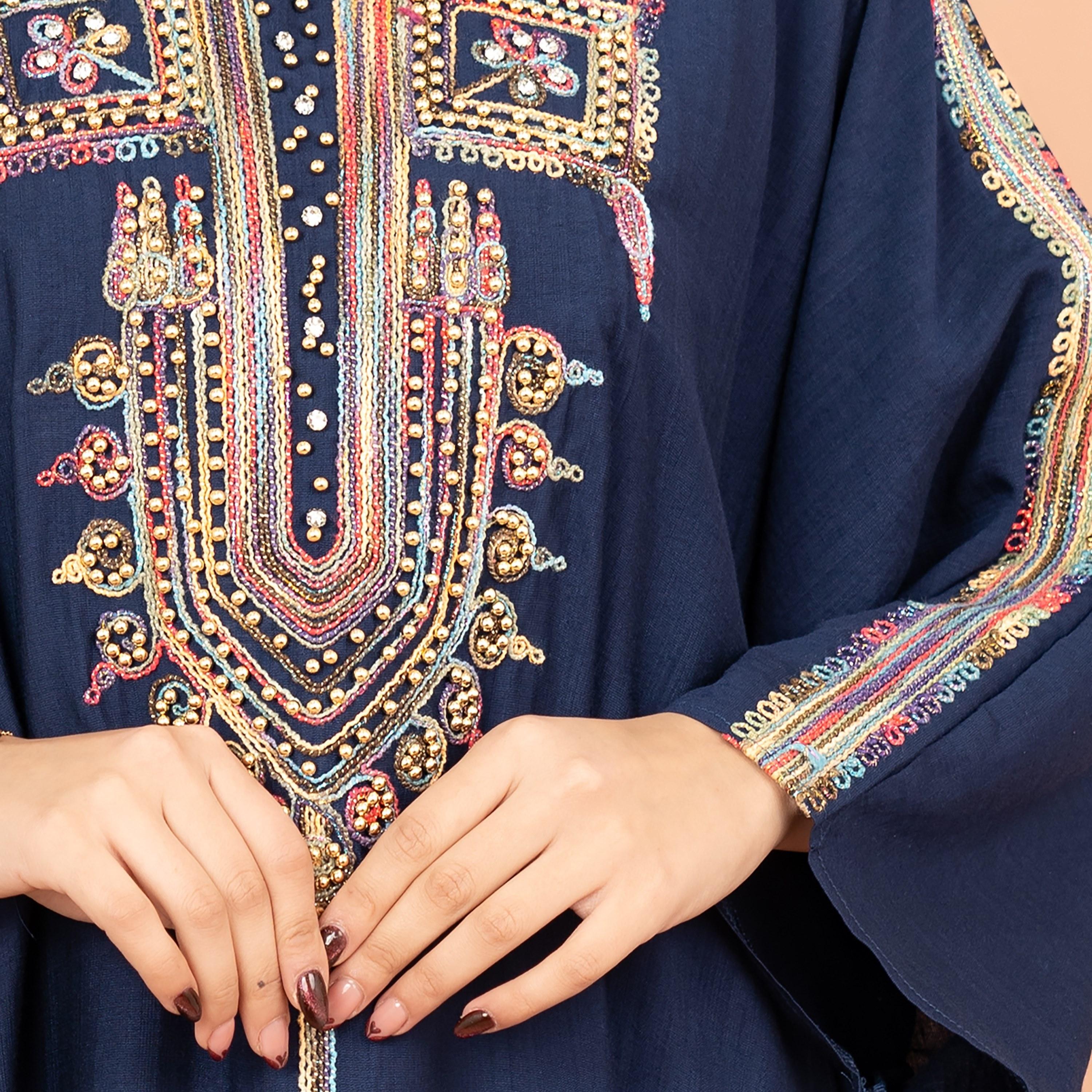 جلابية نسائية مطرزة بشكل معقد من إككسا-women-arabicclothing-jalabiyas-image-2