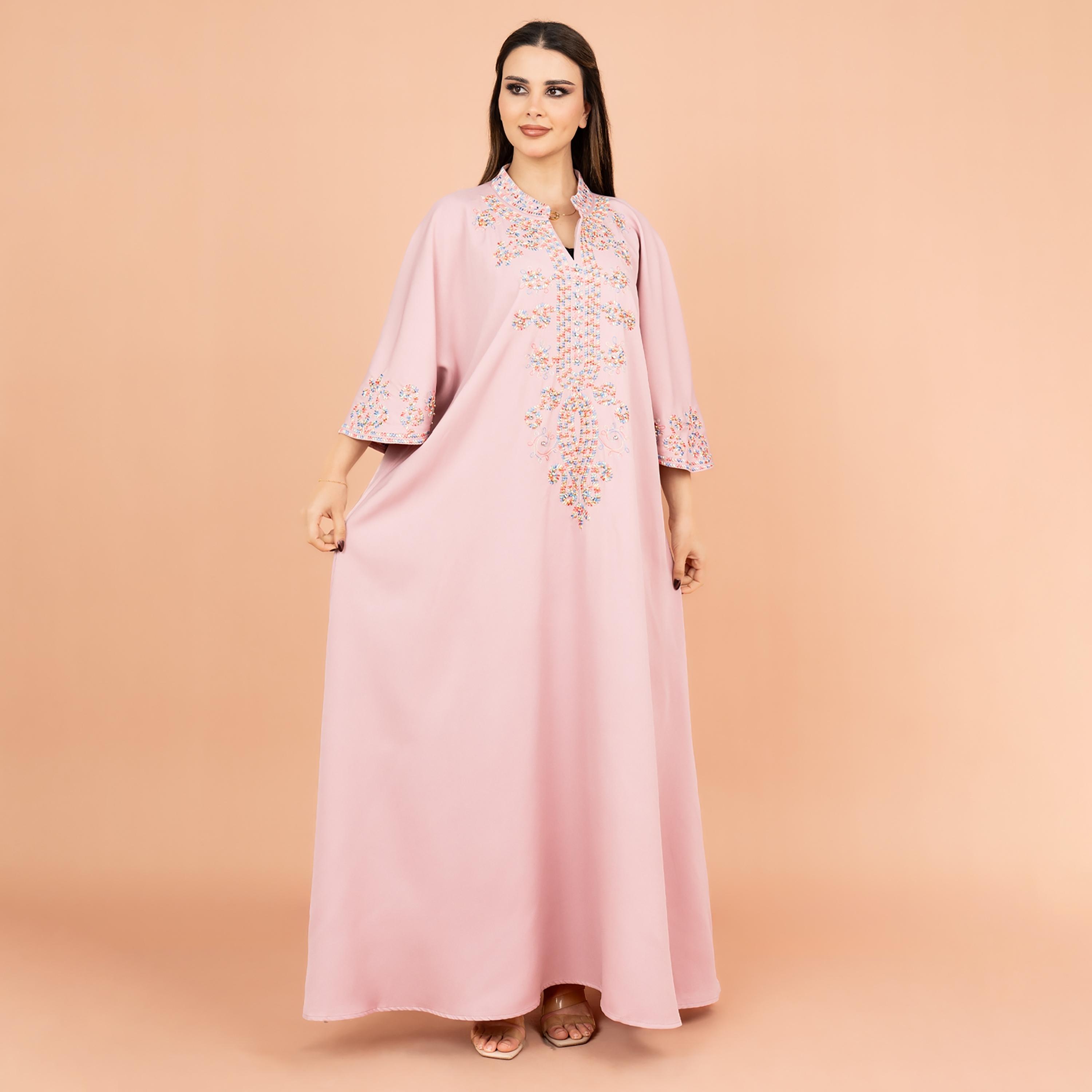 IKKXA Flared Sleeves Intricate Embroidered Women's Jalabiya-women-arabicclothing-jalabiyas-image-1