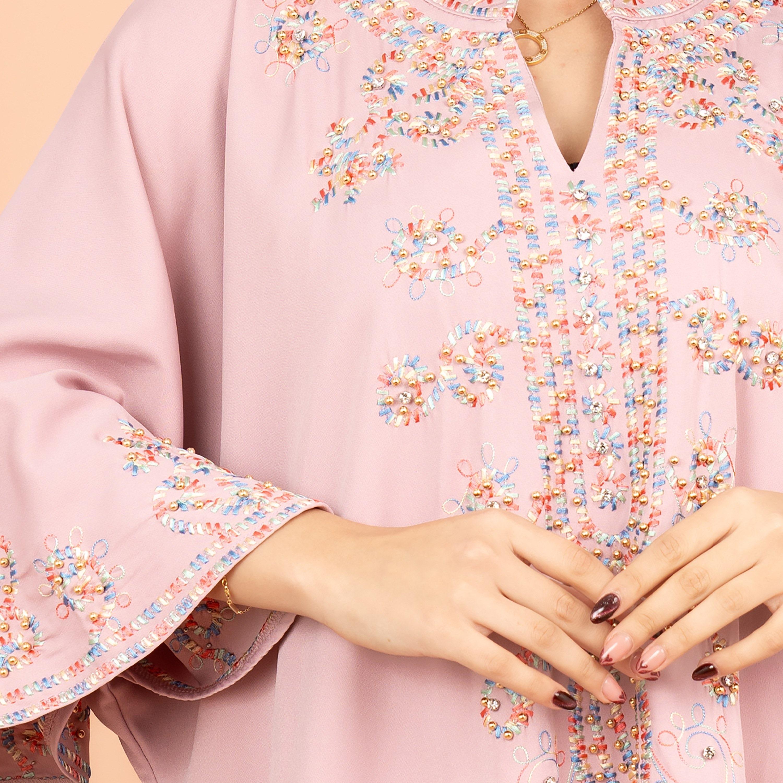 IKKXA Flared Sleeves Intricate Embroidered Women's Jalabiya-women-arabicclothing-jalabiyas-image-2