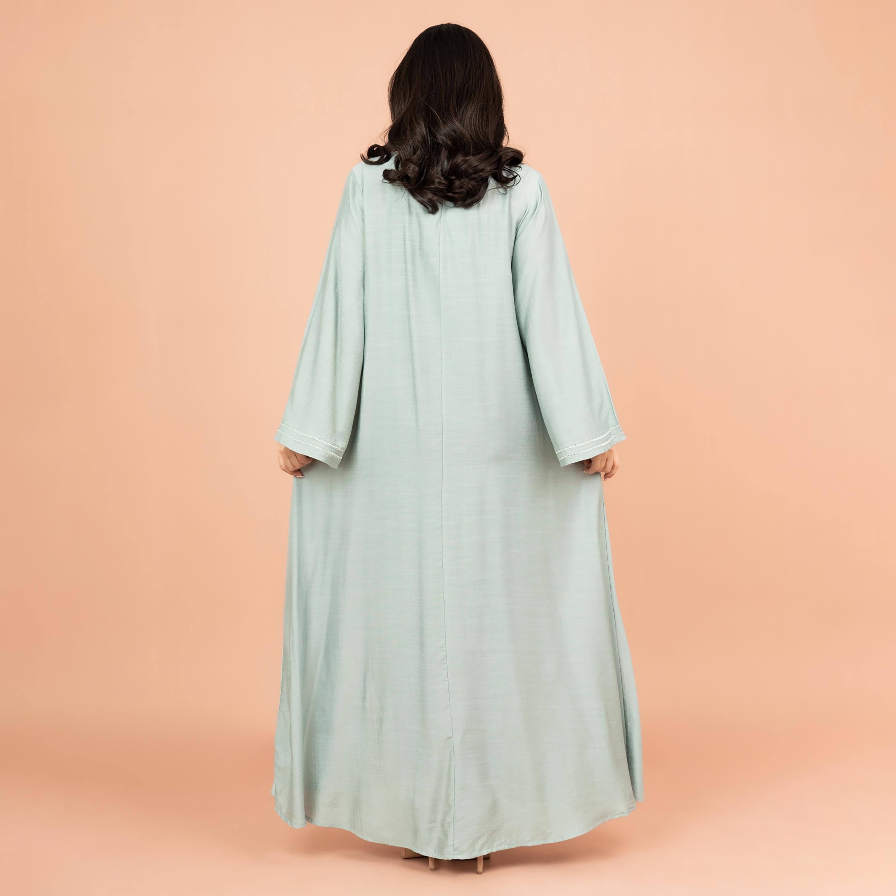 IKKXA Mandarin Collar Embellished and Embroidered Women's Jalabiya-women-arabicclothing-jalabiyas-image-4