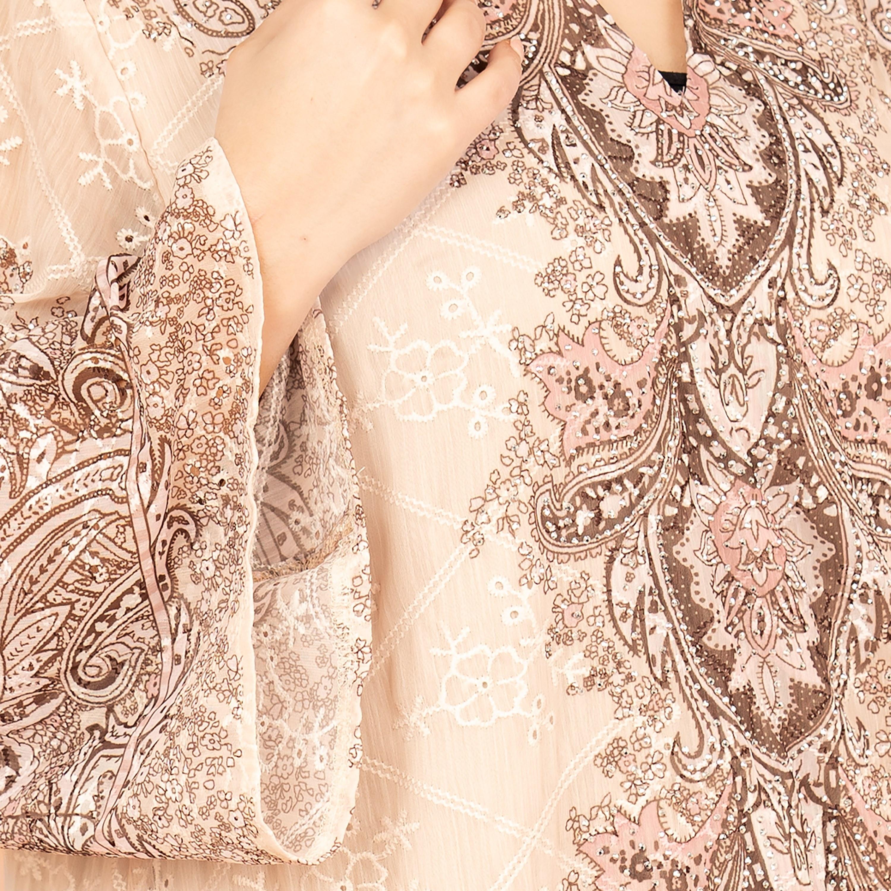 جلابية نسائية مطبوعة ومطرزة بأكمام واسعة من إككسا-women-arabicclothing-jalabiyas-image-10