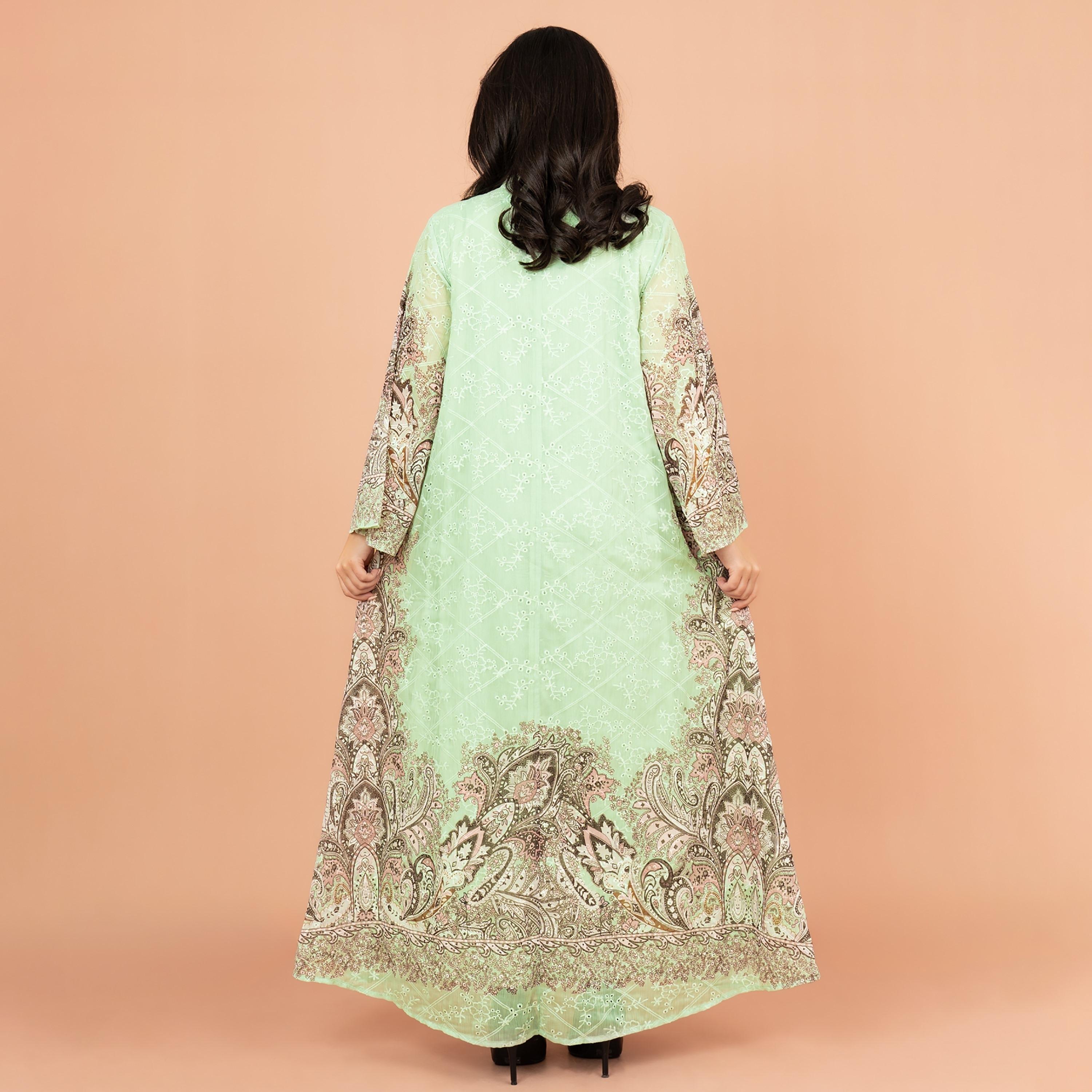 جلابية نسائية مطبوعة ومطرزة بأكمام واسعة من إككسا-women-arabicclothing-jalabiyas-image-8