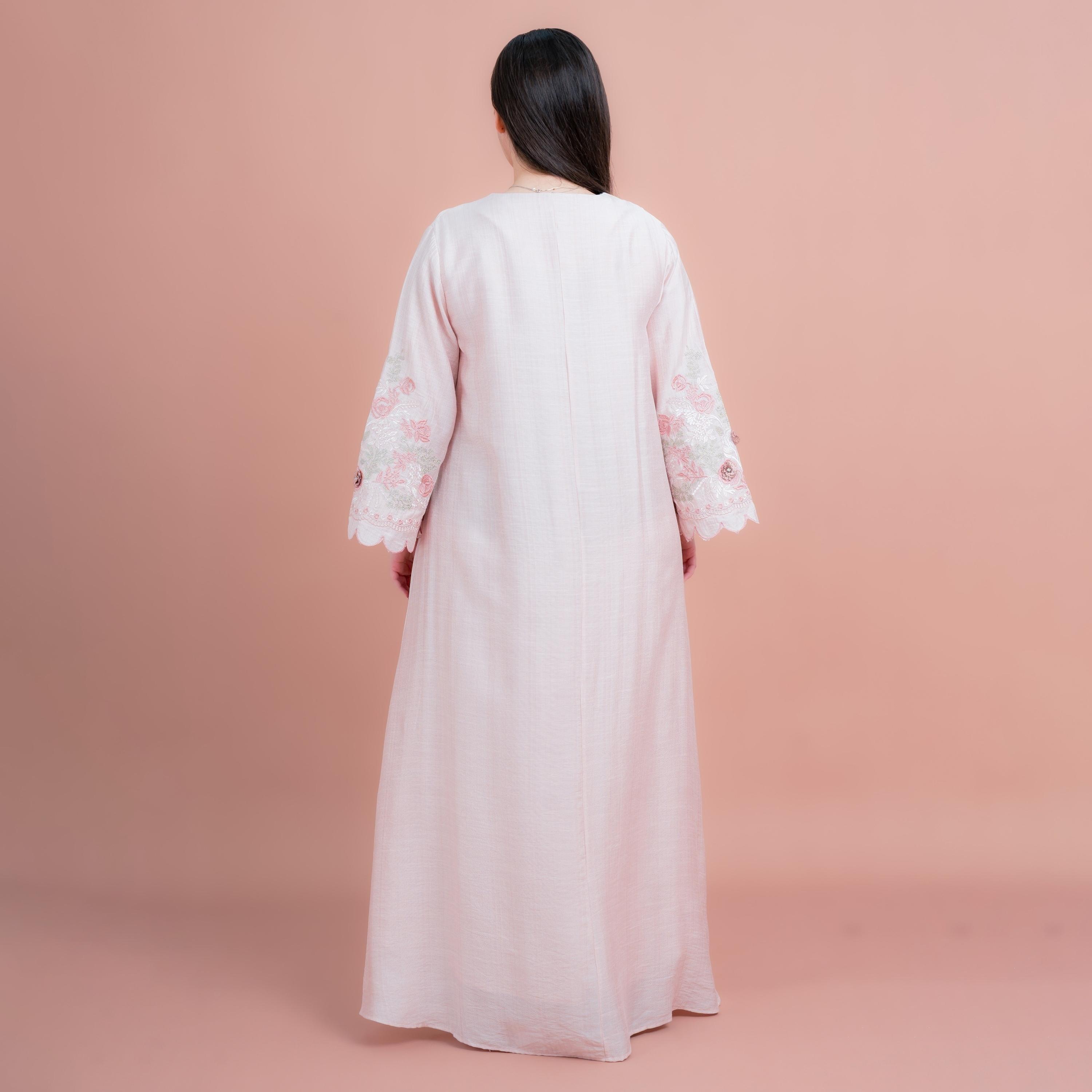 IKKXA Floral Embroidered Flared Sleeves Women's Evening Jalabiya-women-arabicclothing-jalabiyas-image-4