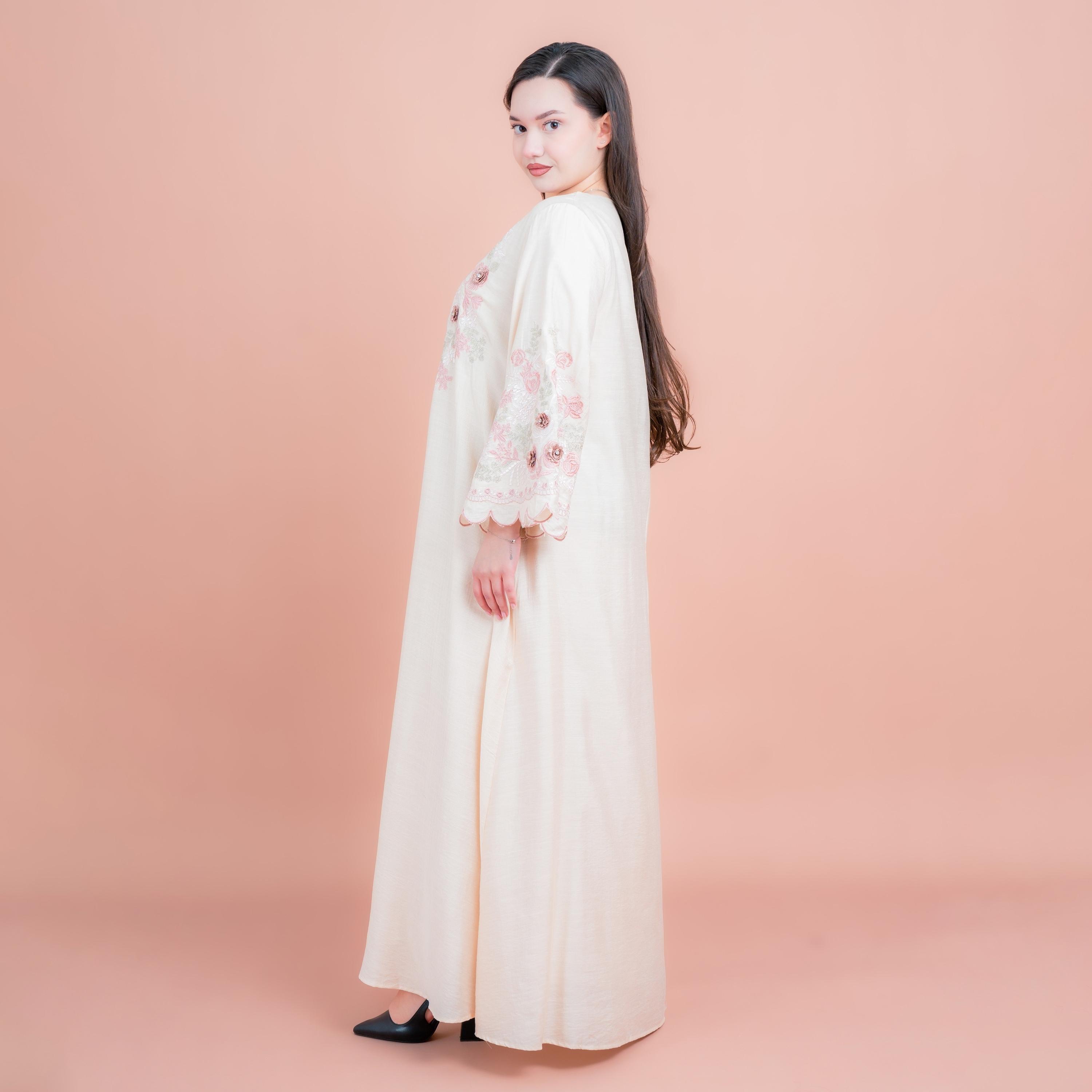 IKKXA Floral Embroidered Flared Sleeves Women's Evening Jalabiya-women-arabicclothing-jalabiyas-image-3