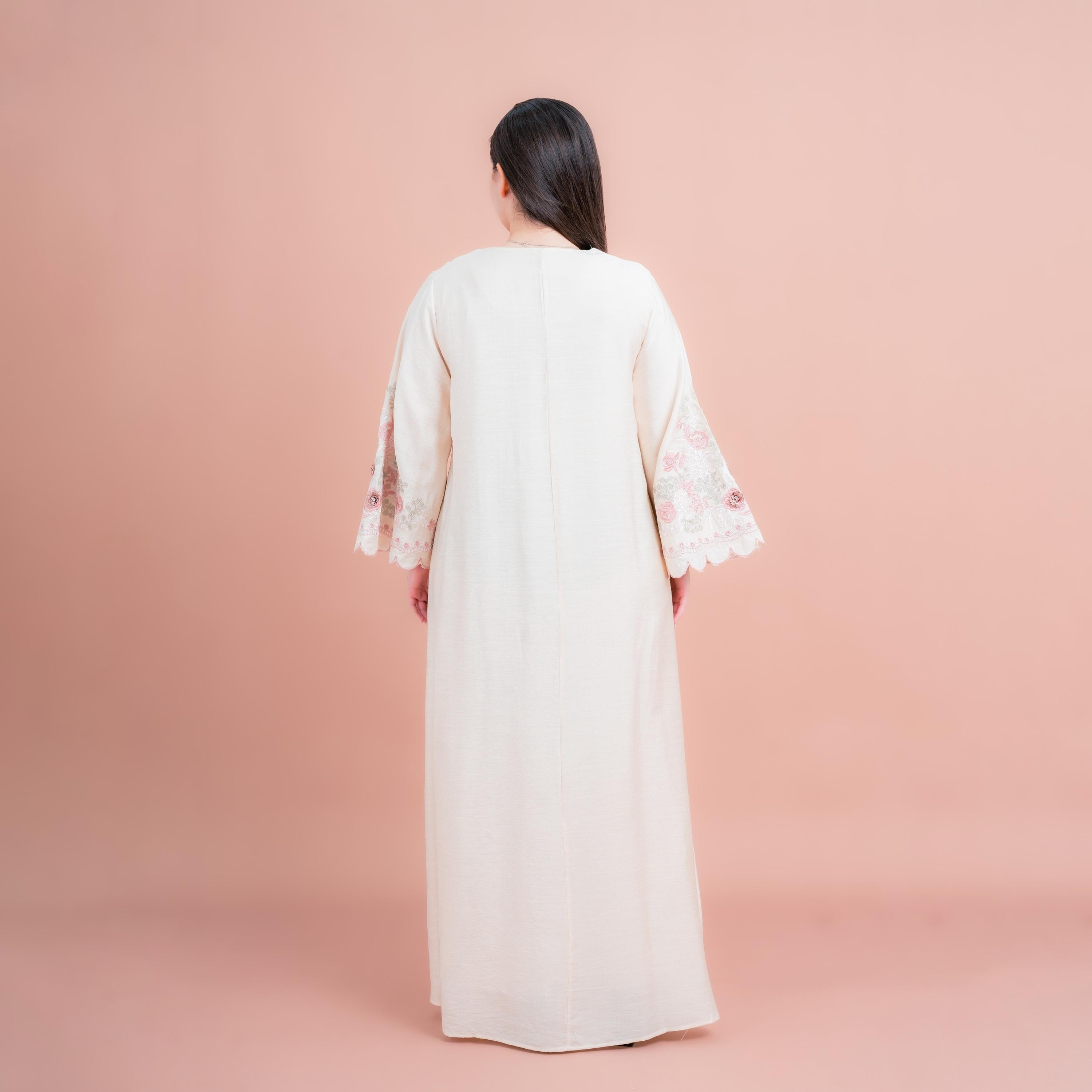 IKKXA Floral Embroidered Flared Sleeves Women's Evening Jalabiya-women-arabicclothing-jalabiyas-image-4