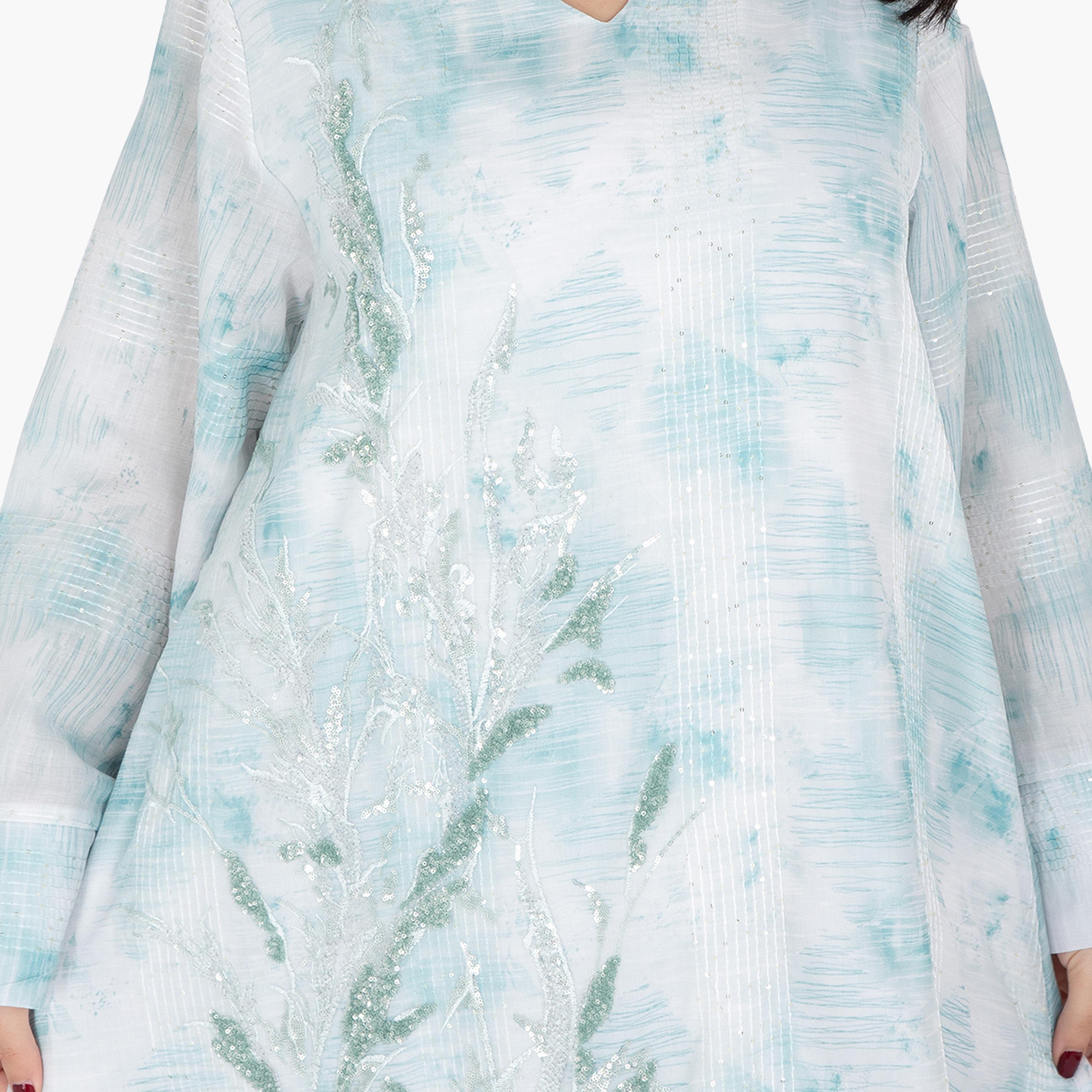 IKKXA Beaded & Tie-Dye Wide Sleeves Women's Evening Jalabiya-women-arabicclothing-jalabiyas-image-12