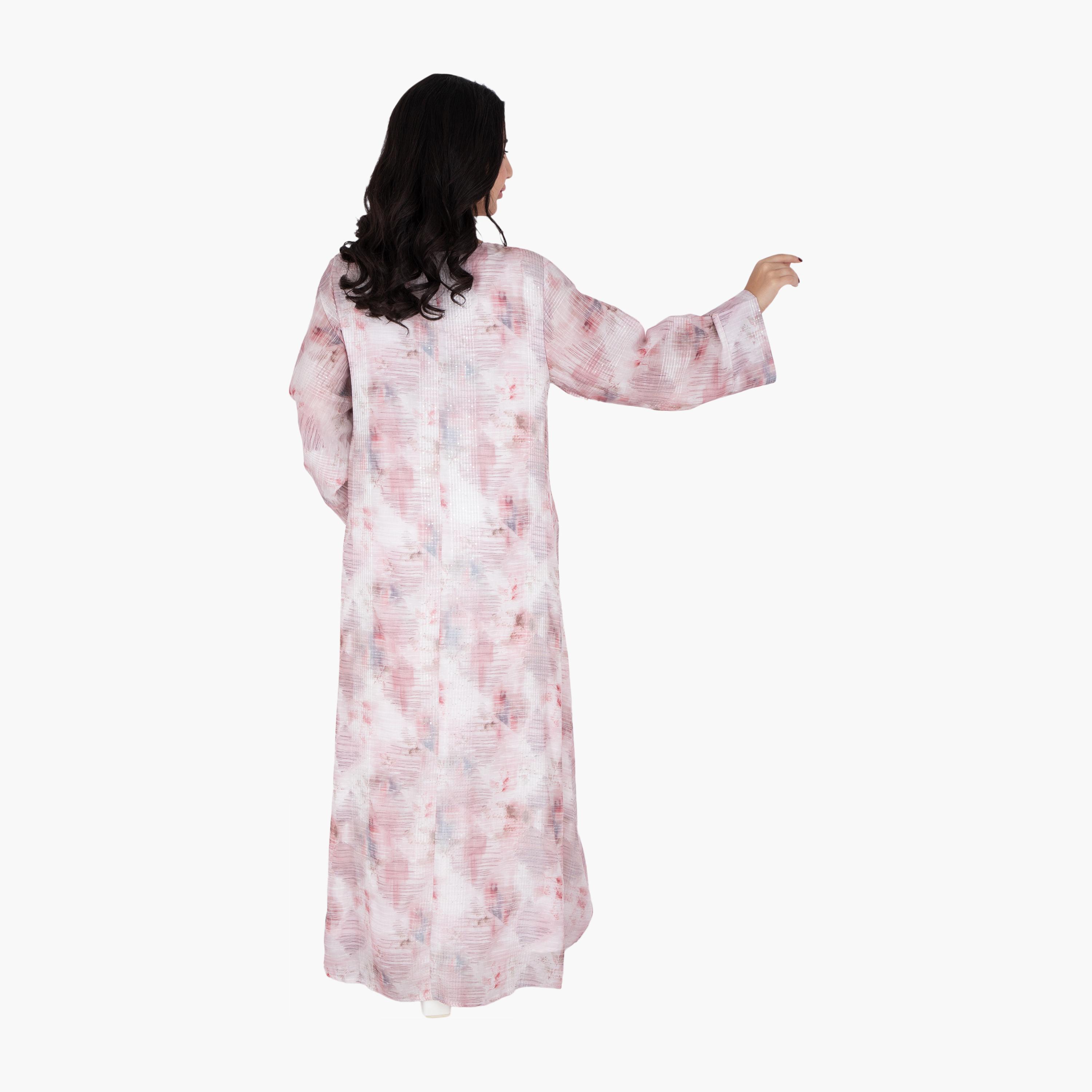 IKKXA Beaded & Tie-Dye Wide Sleeves Women's Evening Jalabiya-women-arabicclothing-jalabiyas-image-10