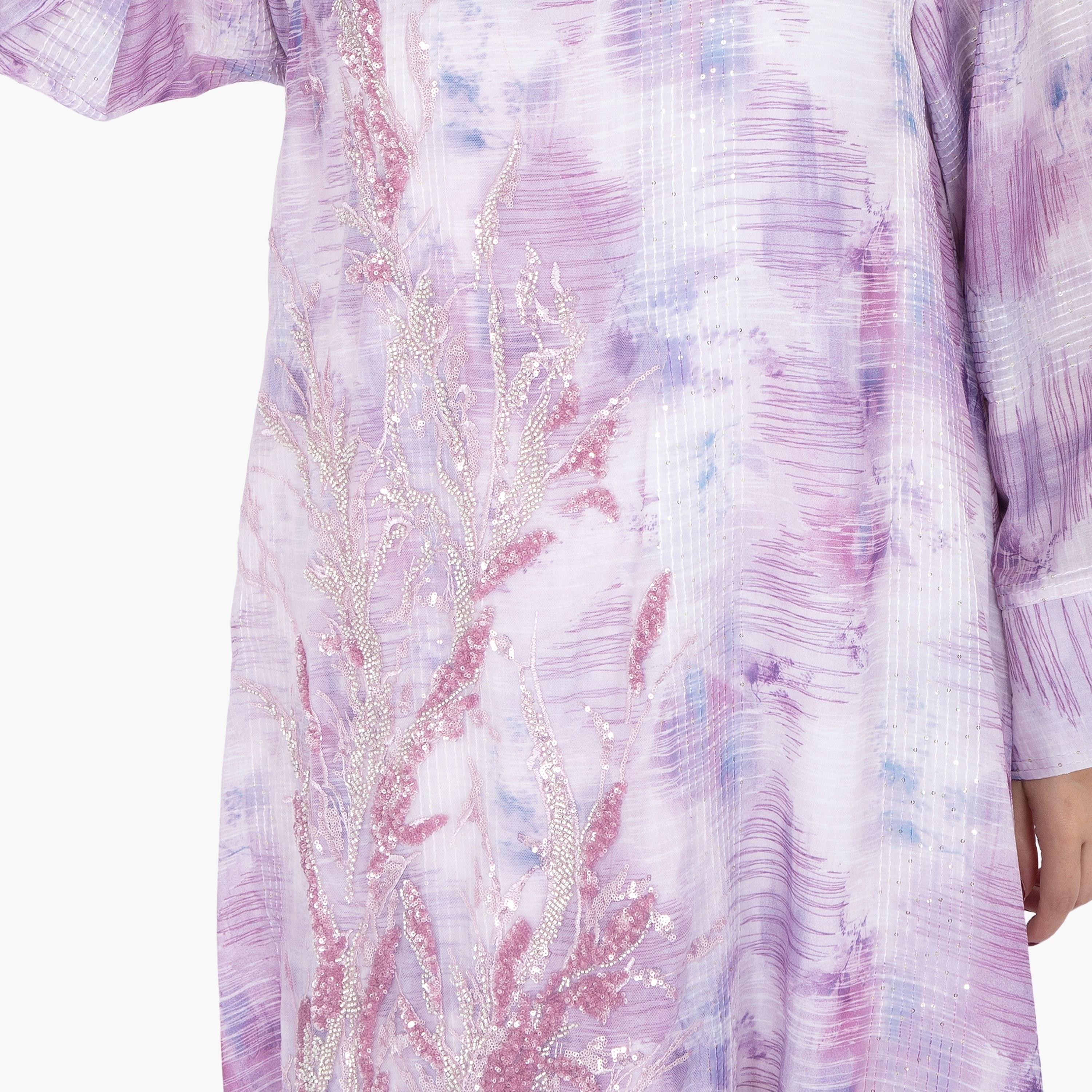IKKXA Beaded & Tie-Dye Wide Sleeves Women's Evening Jalabiya-women-arabicclothing-jalabiyas-image-2