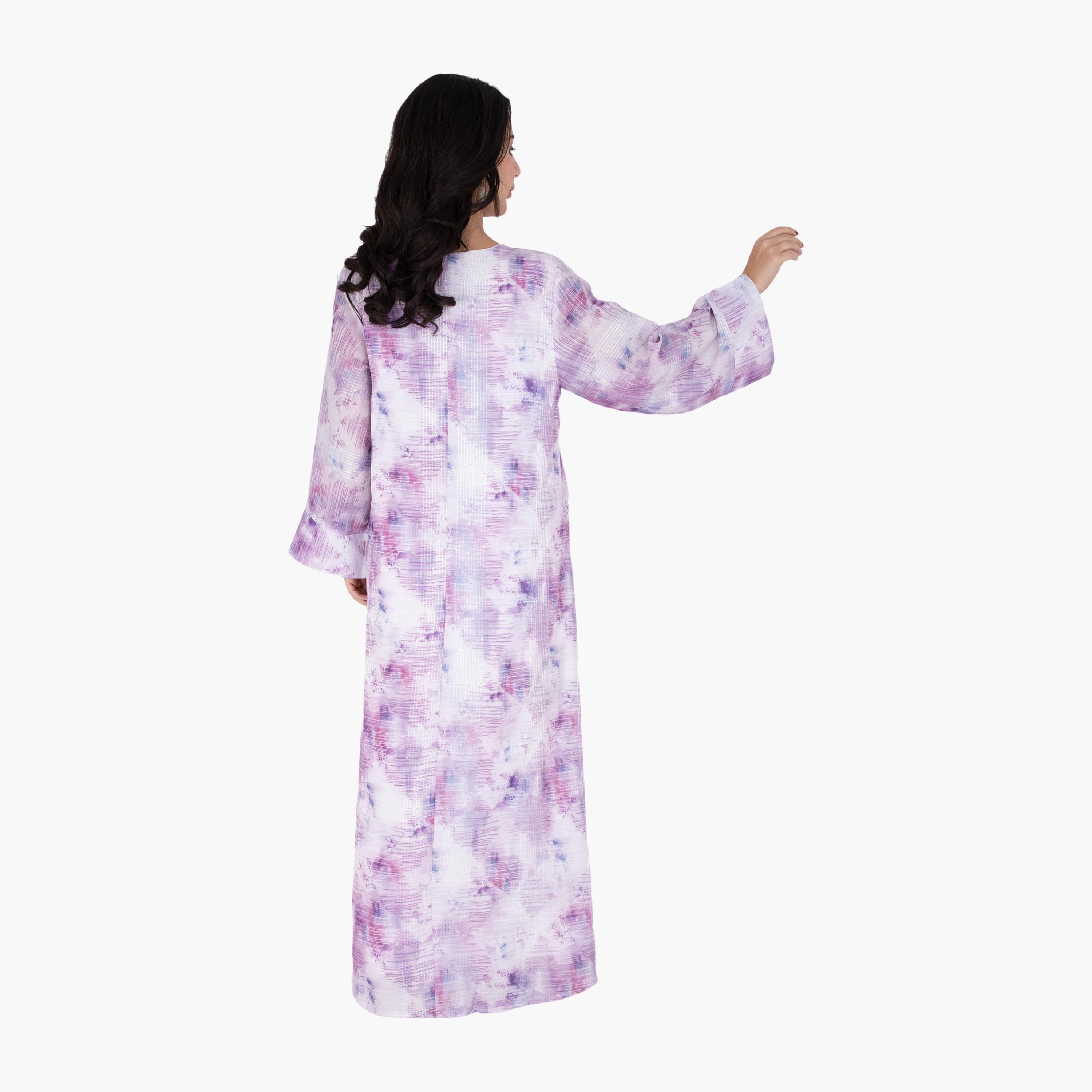 IKKXA Beaded & Tie-Dye Wide Sleeves Women's Evening Jalabiya-women-arabicclothing-jalabiyas-image-5
