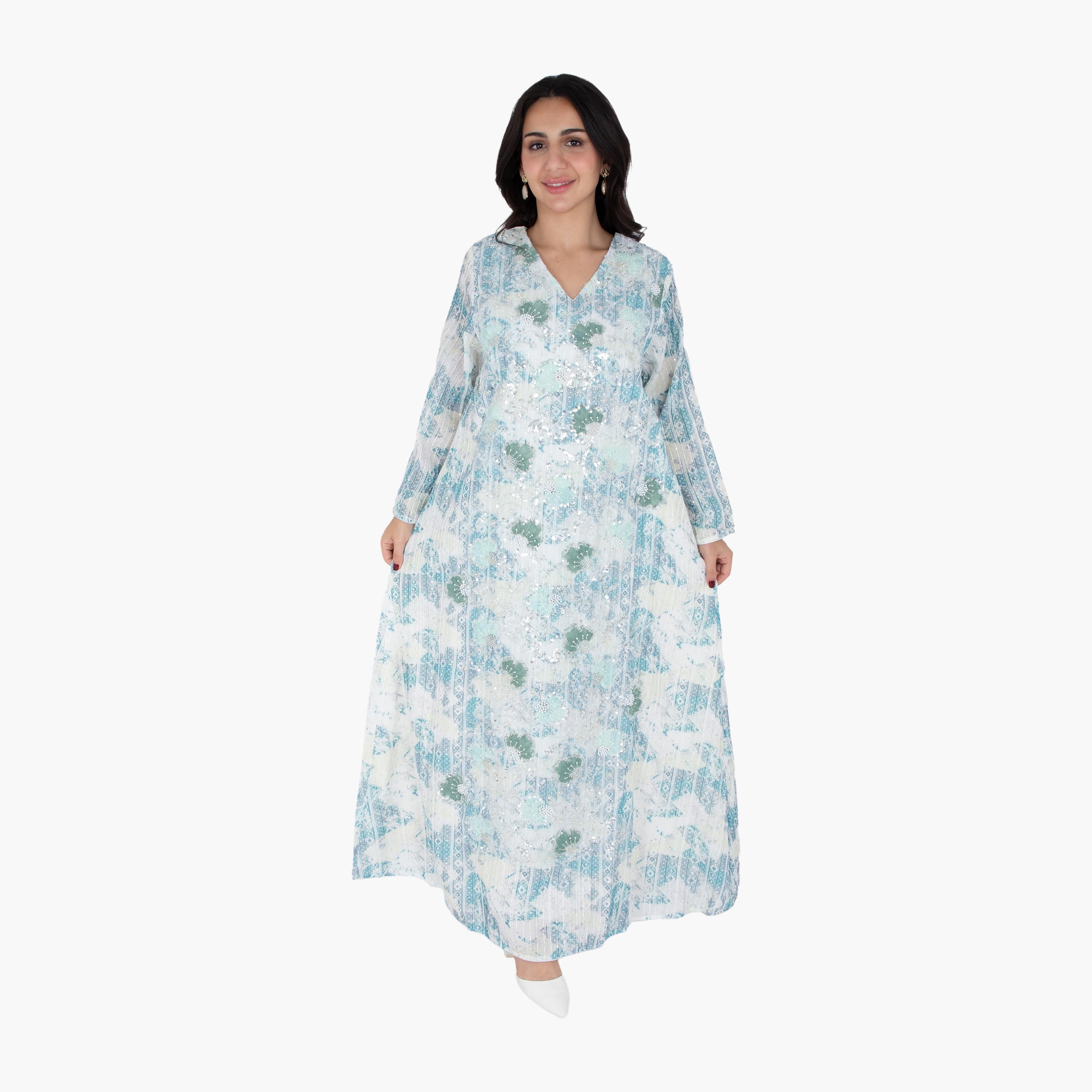 IKKXA Sequined & Beaded Women's Evening Jalabiya-women-arabicclothing-jalabiyas-image-1