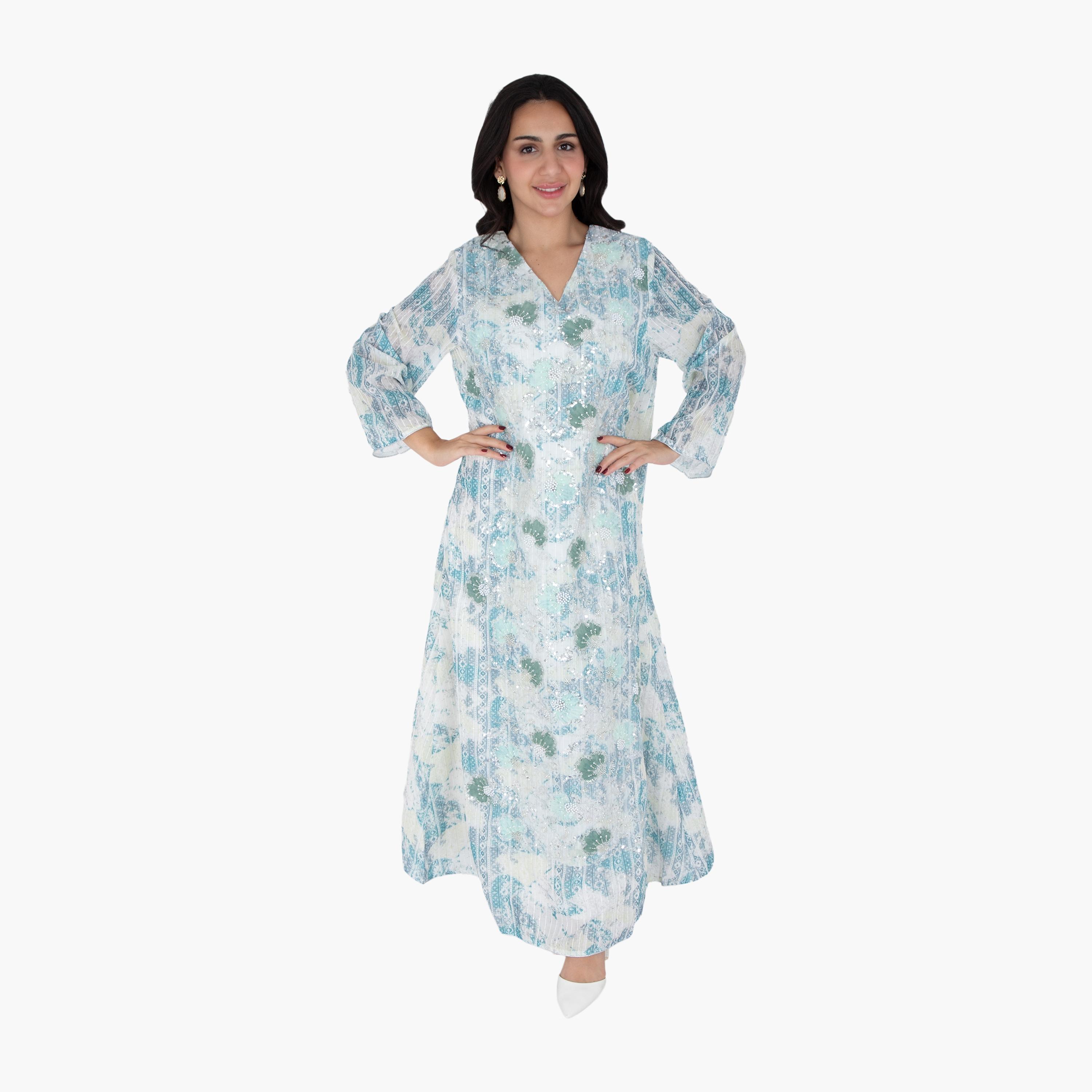 IKKXA Sequined & Beaded Women's Evening Jalabiya-women-arabicclothing-jalabiyas-image-4