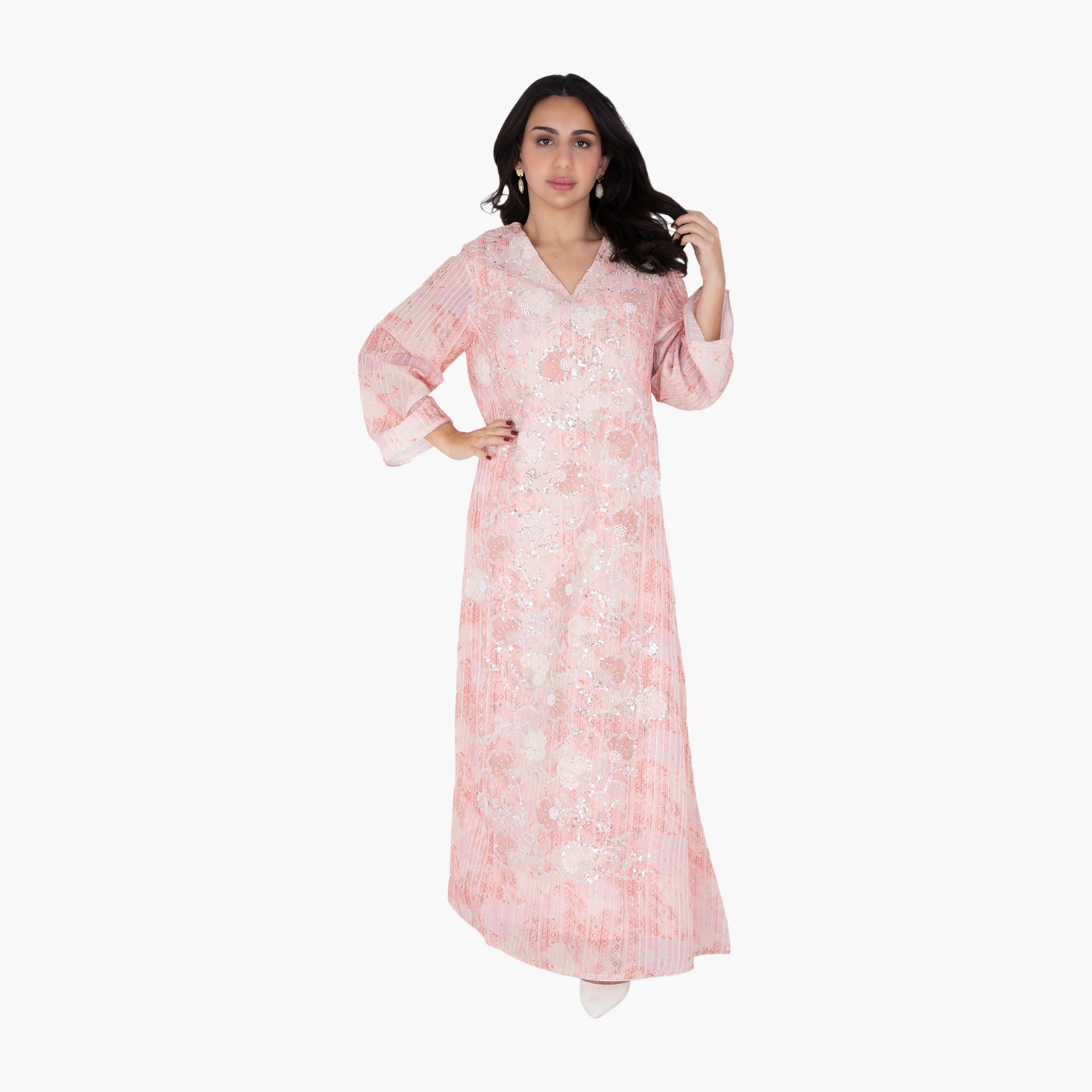 IKKXA Sequined & Beaded Women's Evening Jalabiya-women-arabicclothing-jalabiyas-image-6