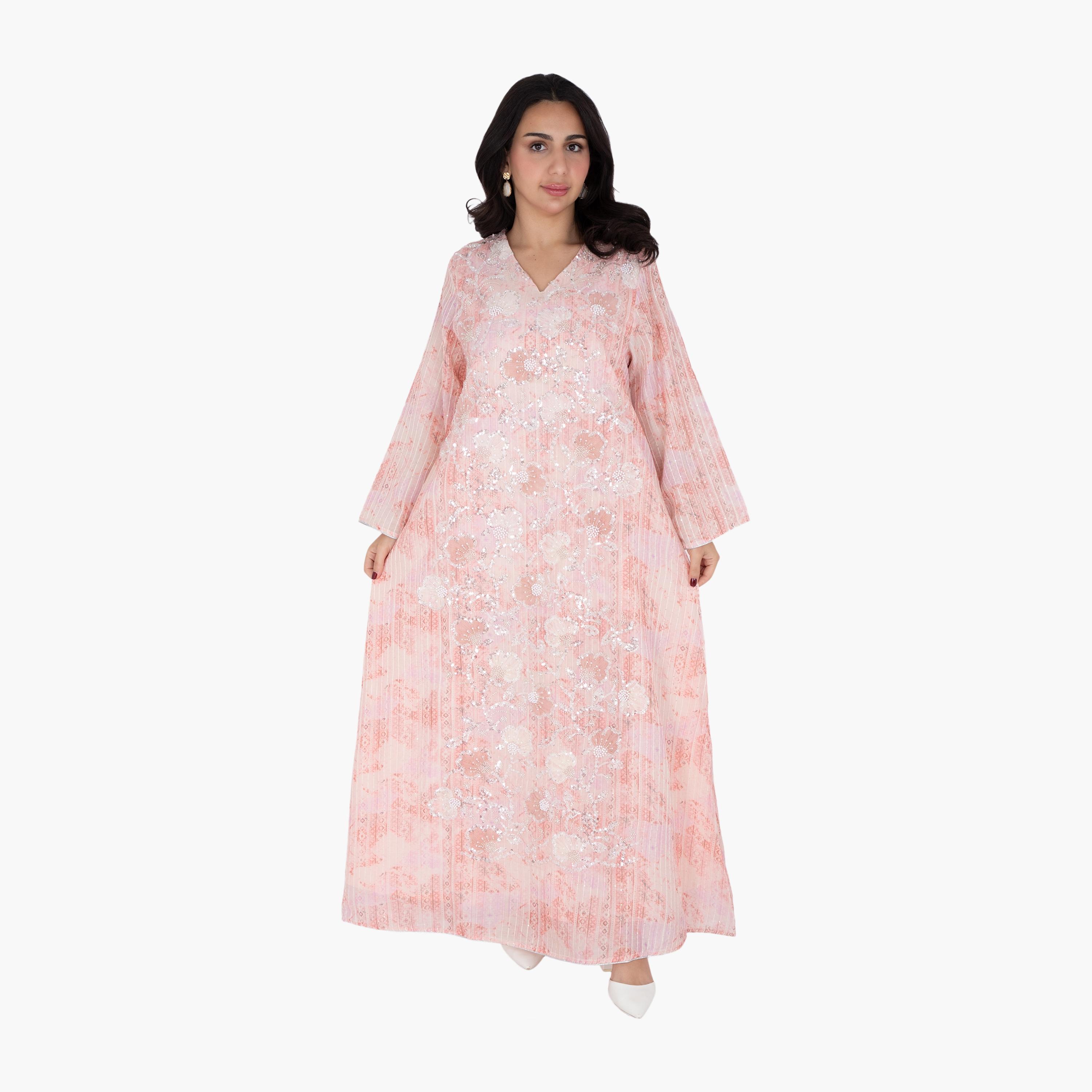 IKKXA Sequined & Beaded Women's Evening Jalabiya-women-arabicclothing-jalabiyas-image-9