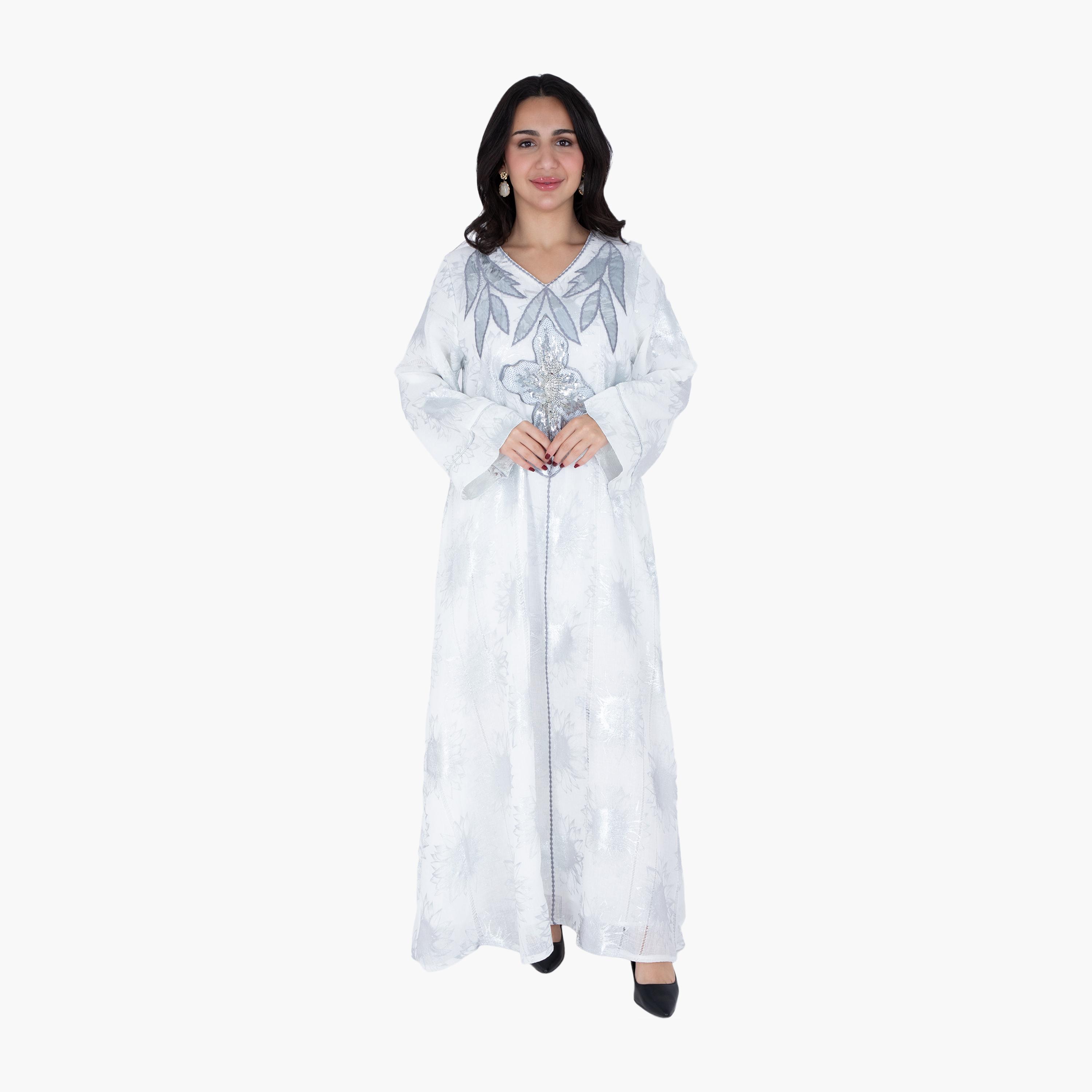 جلابية سهرة نسائية مطرزة بالخرز والترتر من إككسا-women-arabicclothing-jalabiyas-image-6