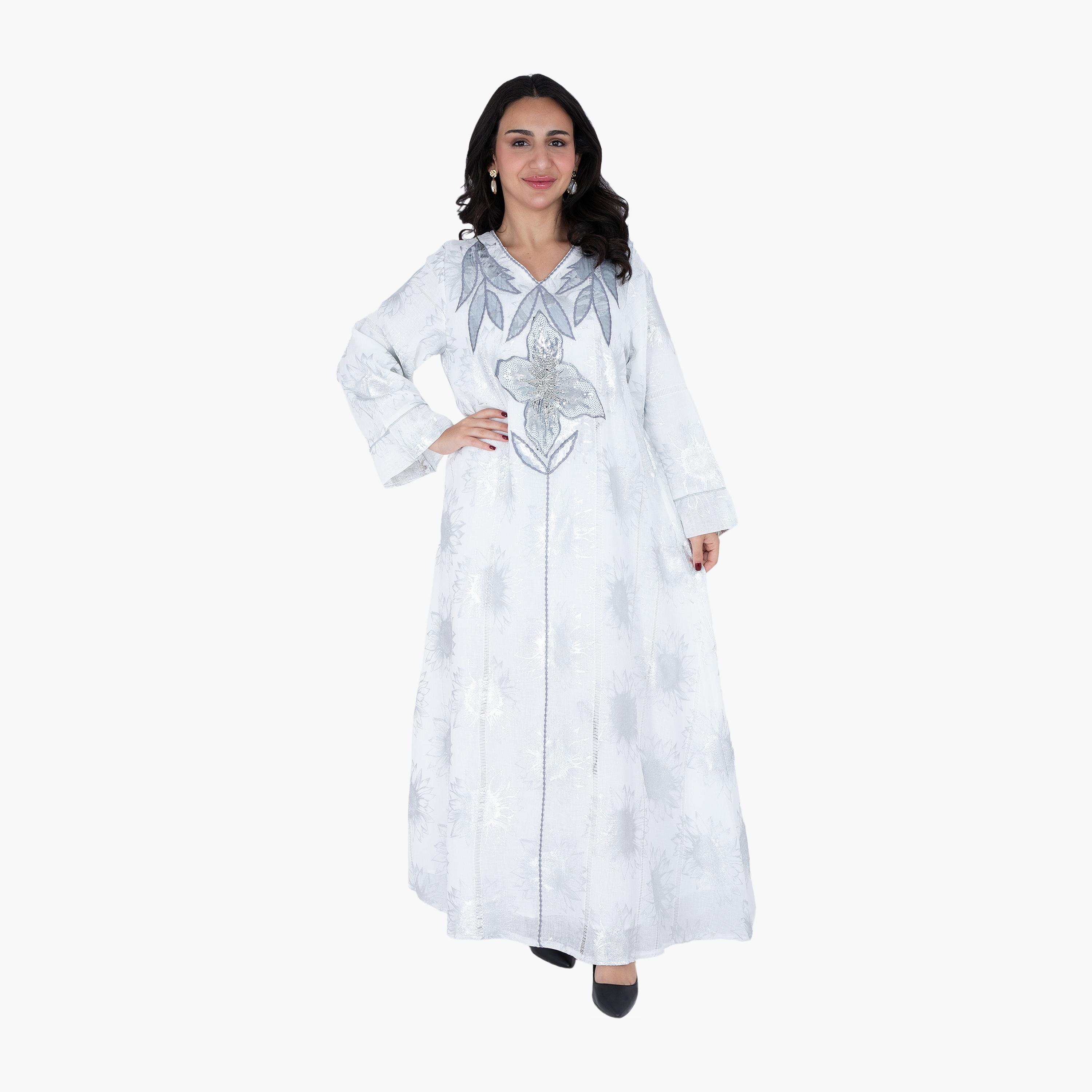 جلابية سهرة نسائية مطرزة بالخرز والترتر من إككسا-women-arabicclothing-jalabiyas-image-9