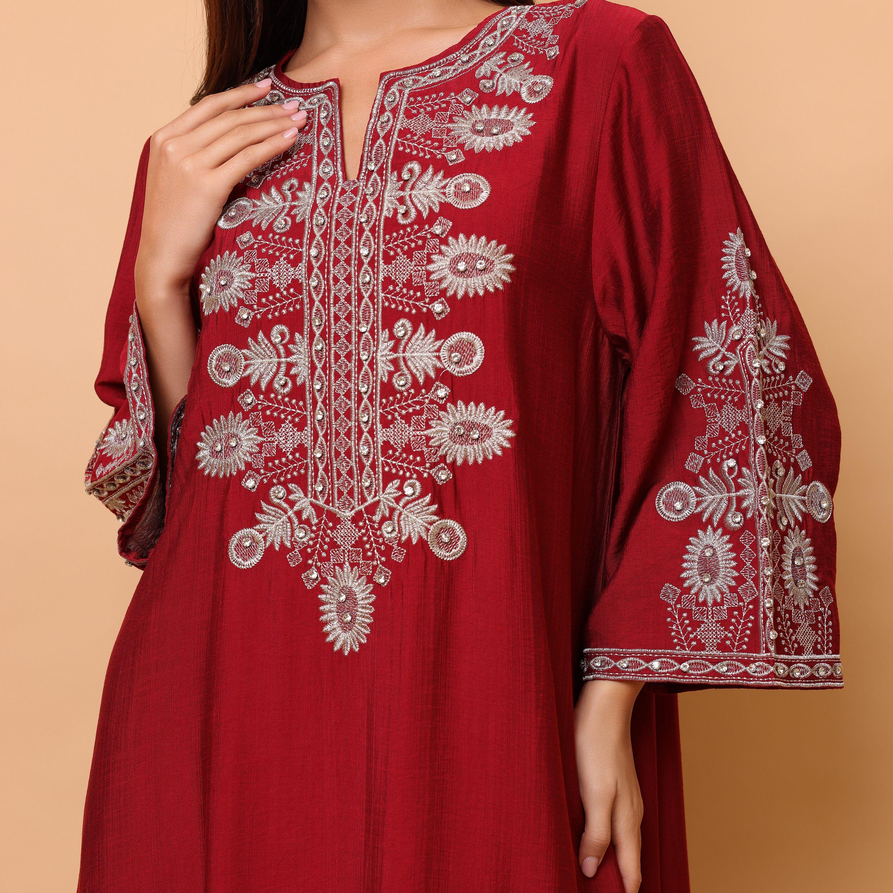 IKKXA Embroidered Yoke Wide Sleeves Women's Evening Jalabiya-women-clothing-dresses-image-10