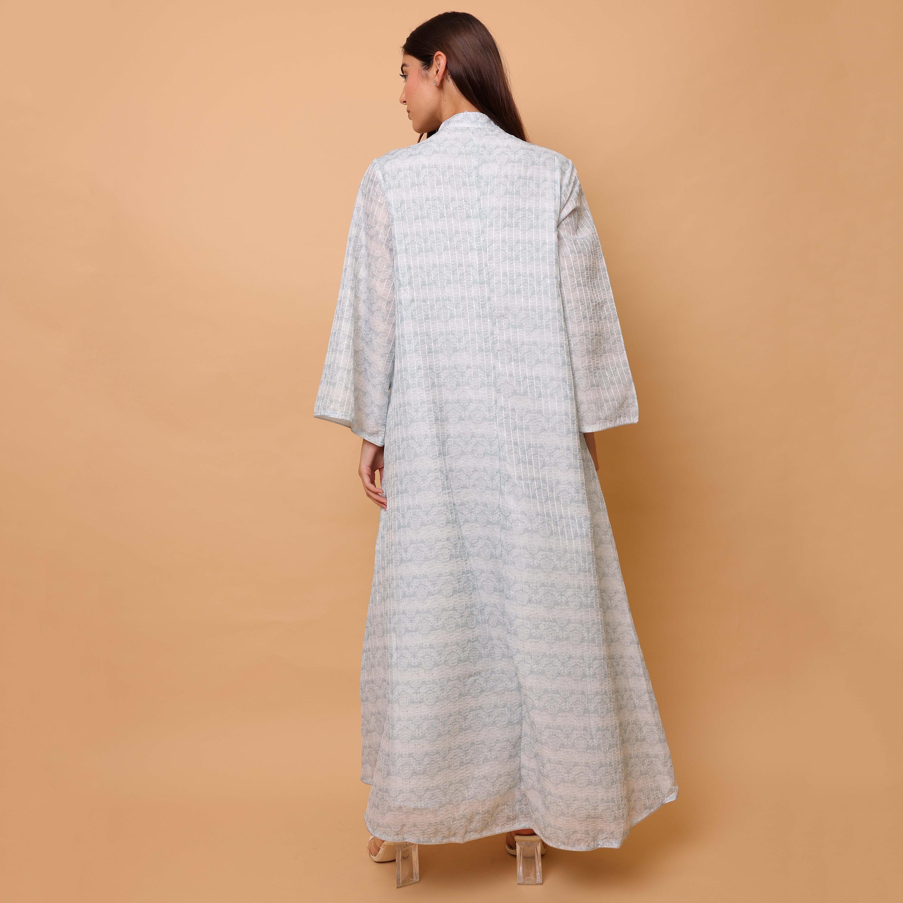 IKKXA Floral Motifs & Beaded Mandarin Collar Wide Sleeves Women's Evening Jalabiya-women-arabicclothing-jalabiyas-image-10