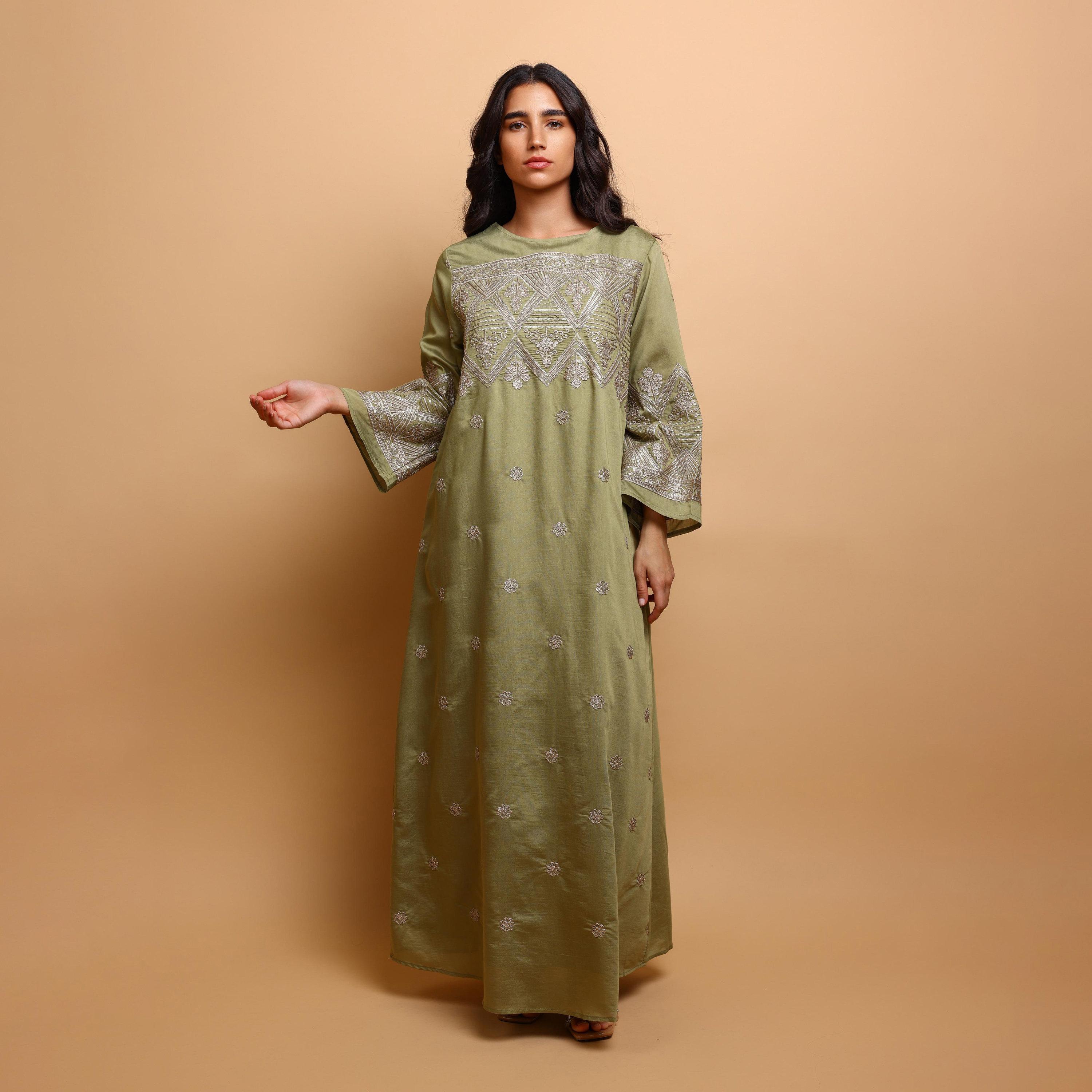 IKKXA Embroidered Wide Sleeves Women's Evening Jalabiya-women-arabicclothing-jalabiyas-image-3