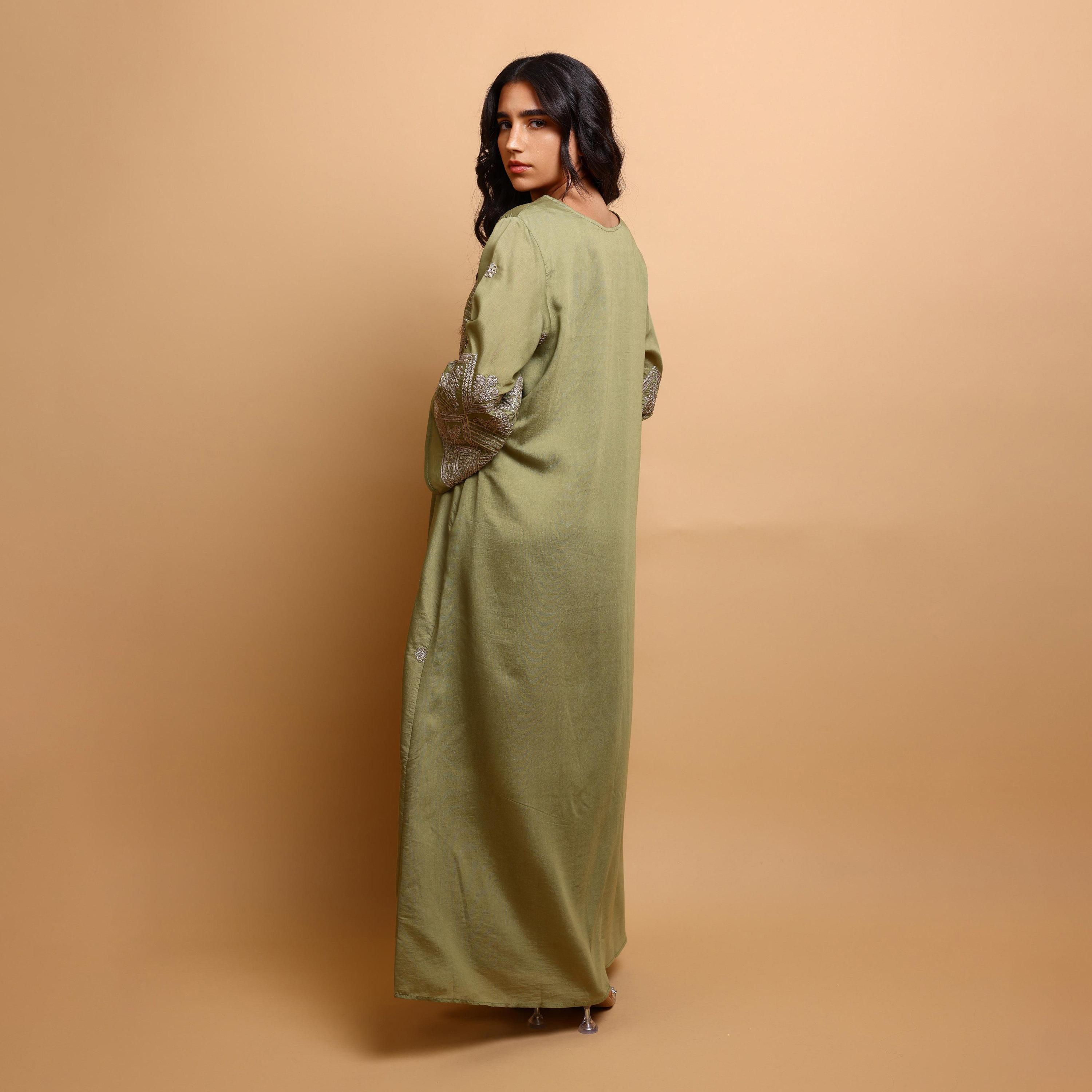 IKKXA Embroidered Wide Sleeves Women's Evening Jalabiya-women-arabicclothing-jalabiyas-image-4