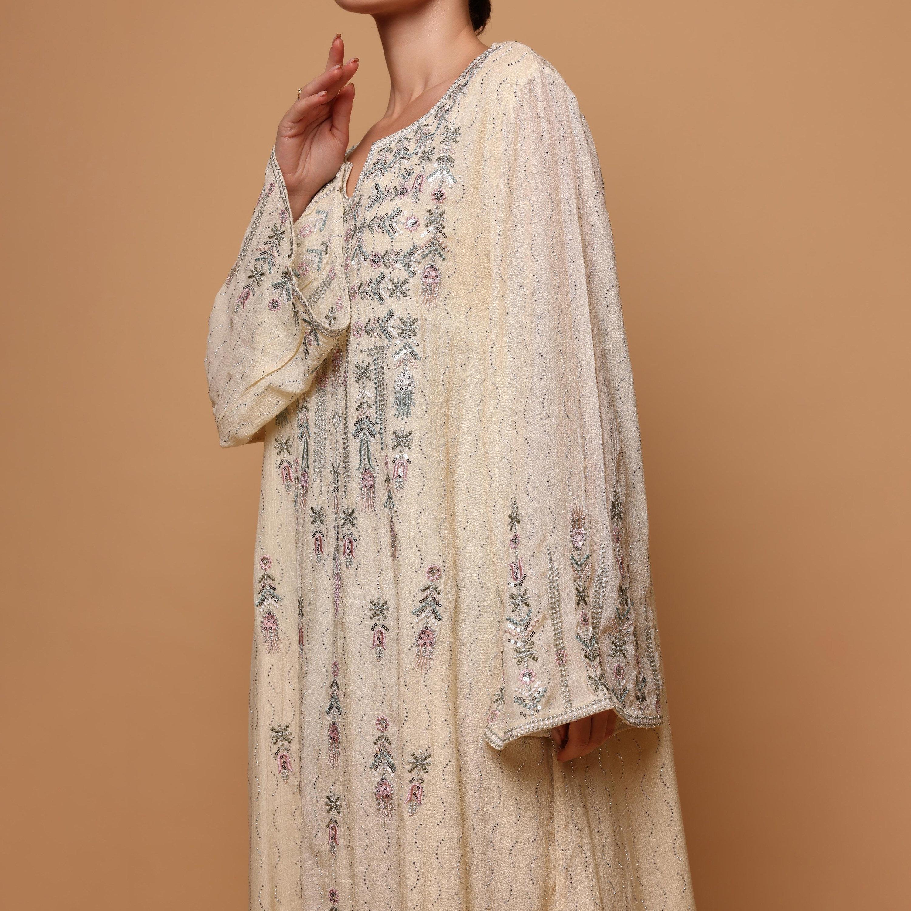 IKKXA Embroidered Flared Sleeves Women's Evening Jalabiya-women-arabicclothing-jalabiyas-image-2