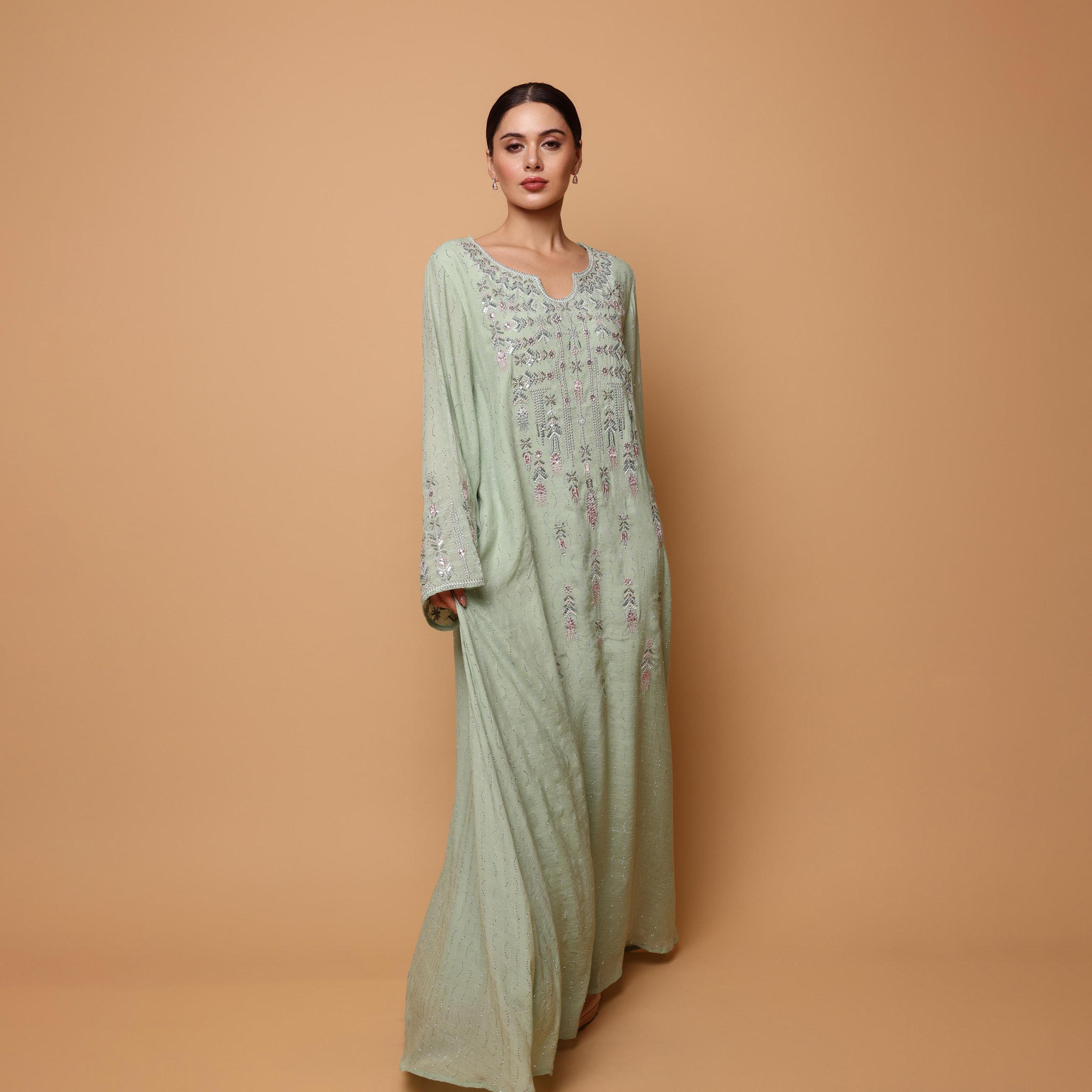 IKKXA Embroidered Flared Sleeves Women's Evening Jalabiya-women-arabicclothing-jalabiyas-image-3