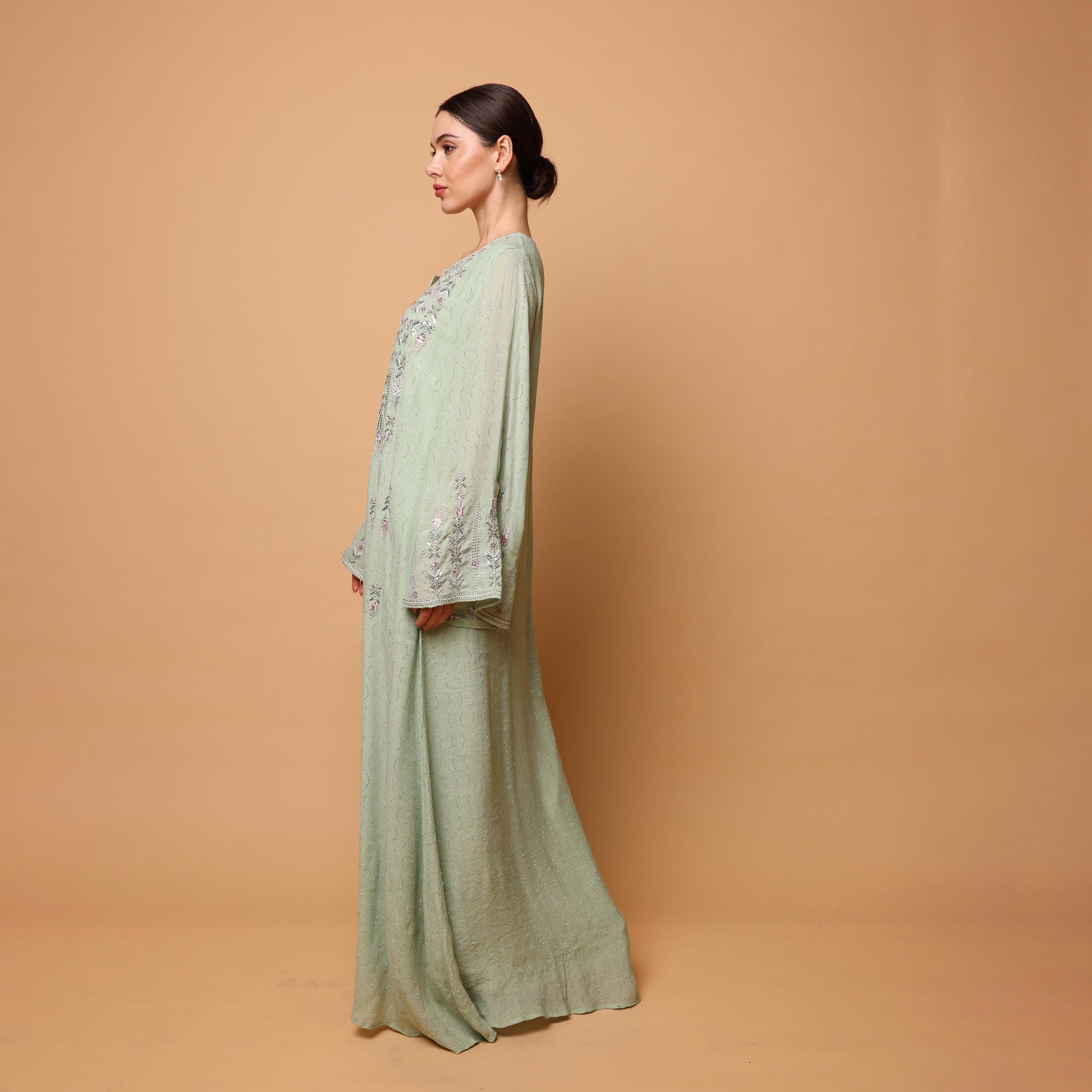 IKKXA Embroidered Flared Sleeves Women's Evening Jalabiya-women-arabicclothing-jalabiyas-image-4