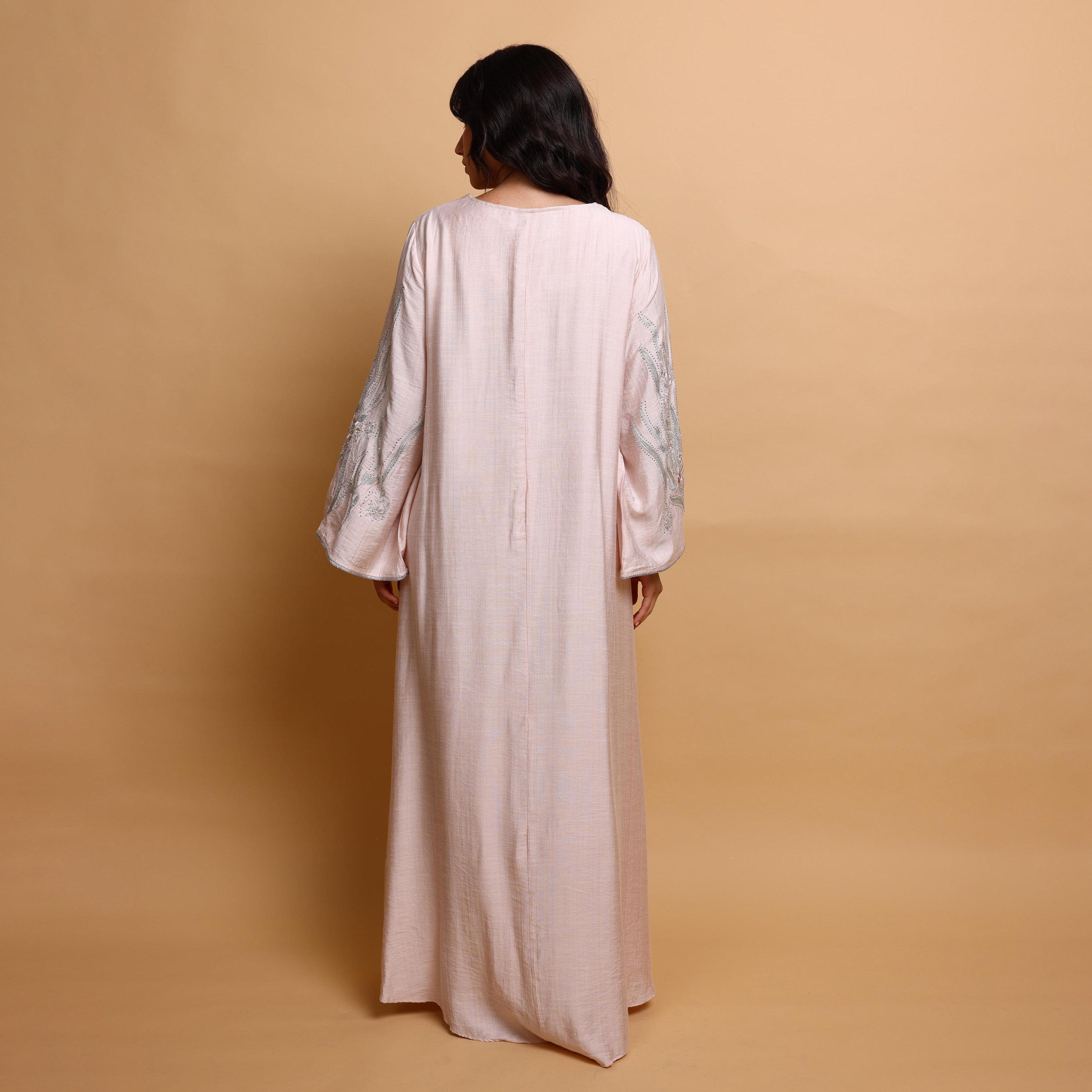 IKKXA Floral Embroidered Wide Sleeves Women's Evening Jalabiya-women-arabicclothing-jalabiyas-image-5