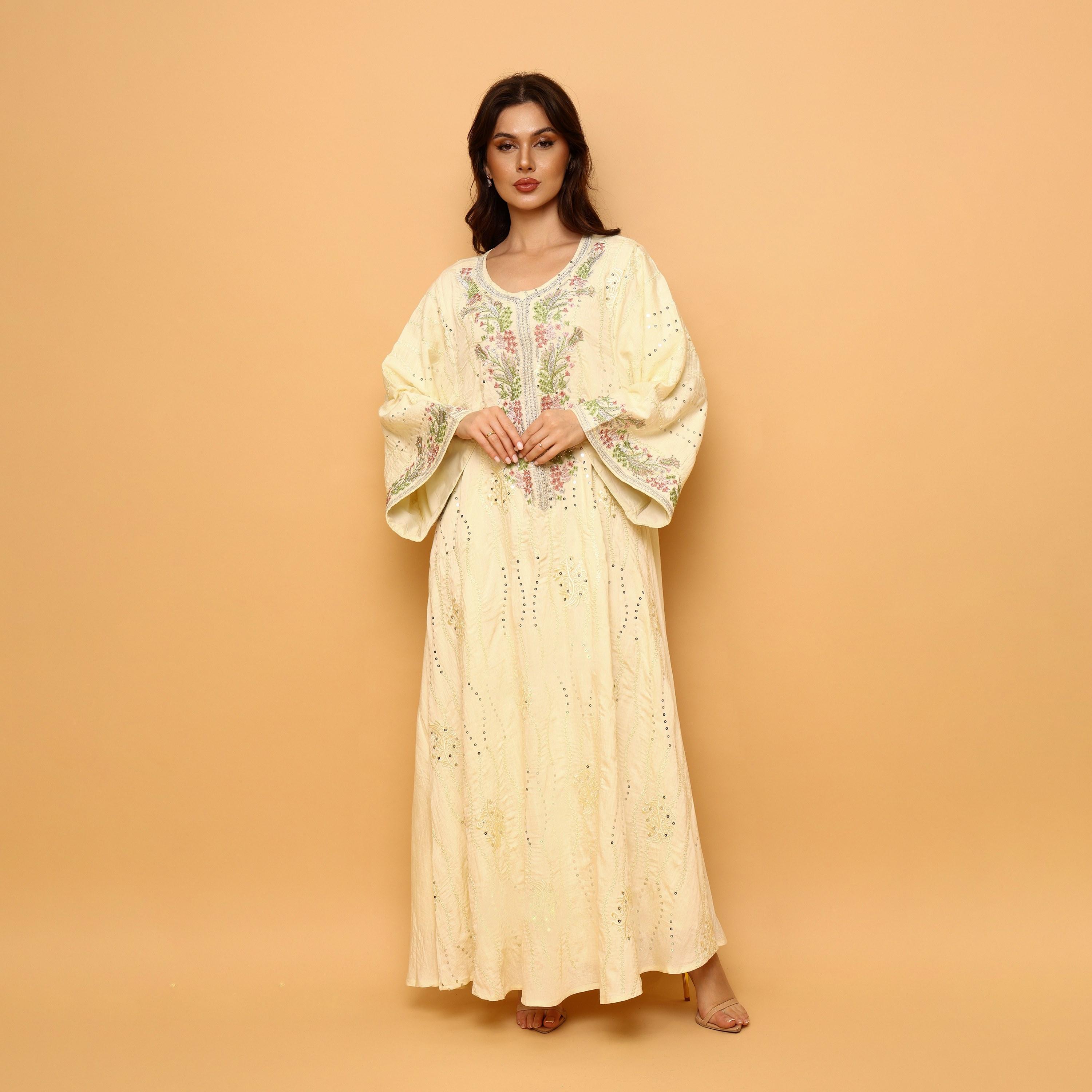 IKKXA Embroidered & Sequined Wide Sleeves Women's Evening Jalabiya-women-arabicclothing-jalabiyas-image-3