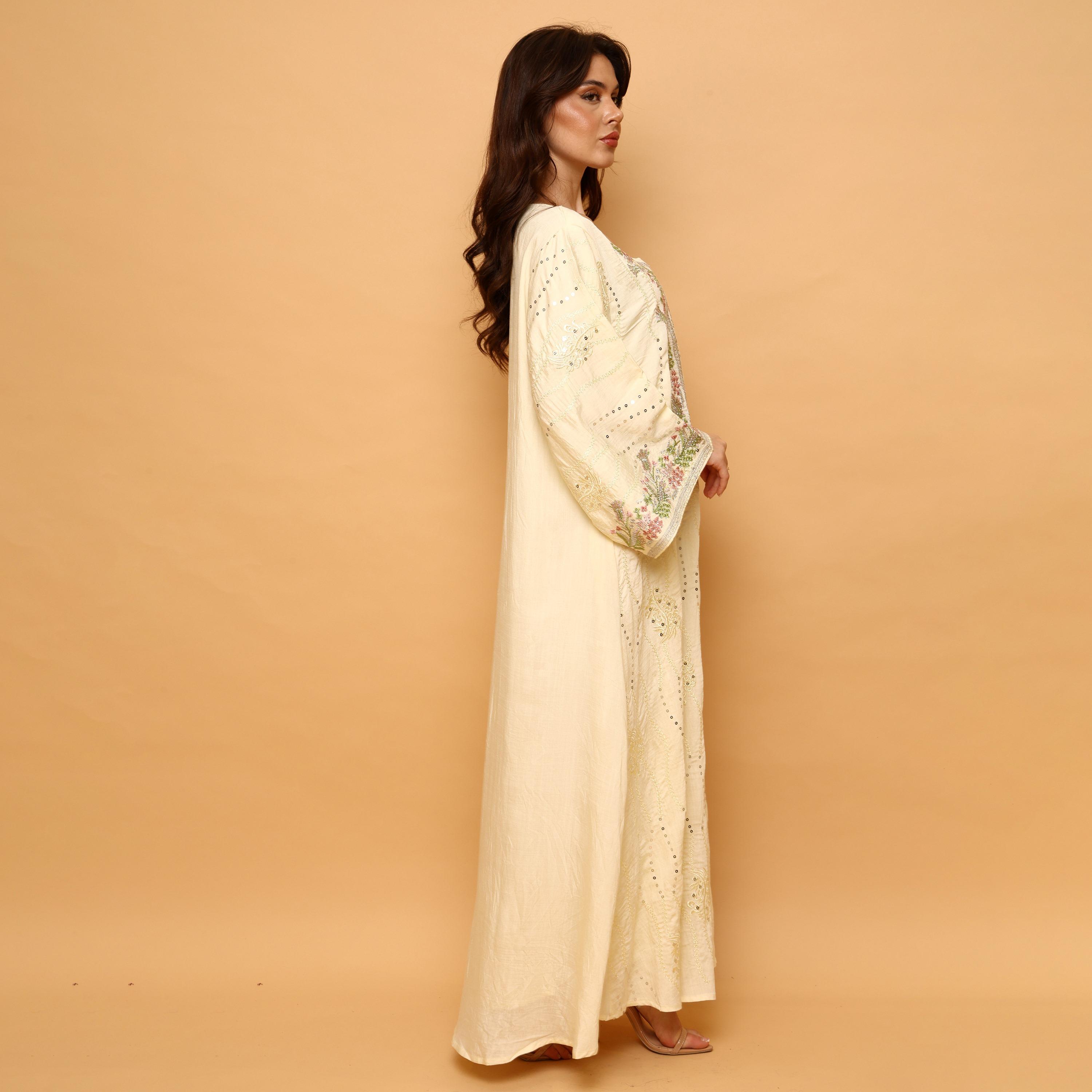 IKKXA Embroidered & Sequined Wide Sleeves Women's Evening Jalabiya-women-arabicclothing-jalabiyas-image-4