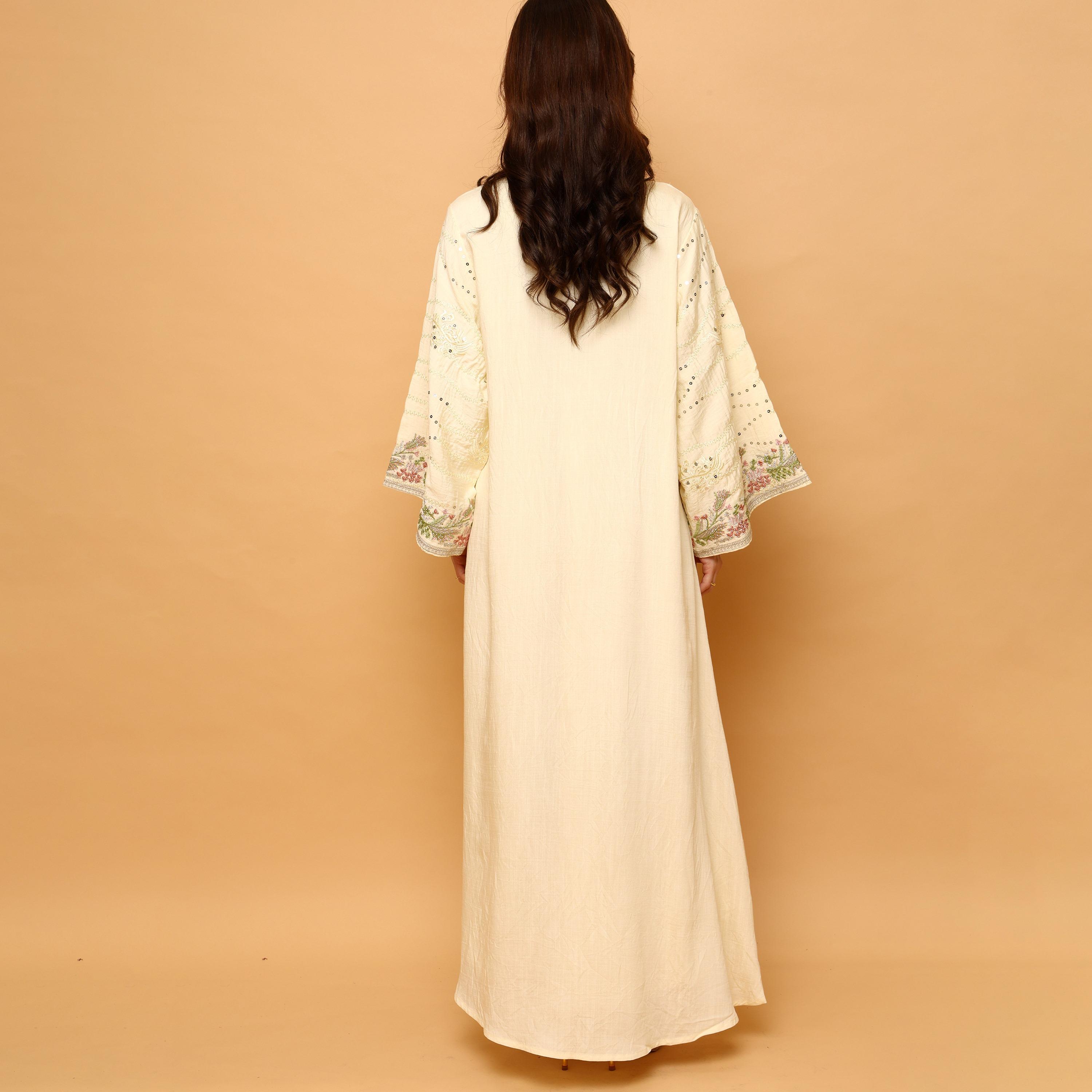 IKKXA Embroidered & Sequined Wide Sleeves Women's Evening Jalabiya-women-arabicclothing-jalabiyas-image-5