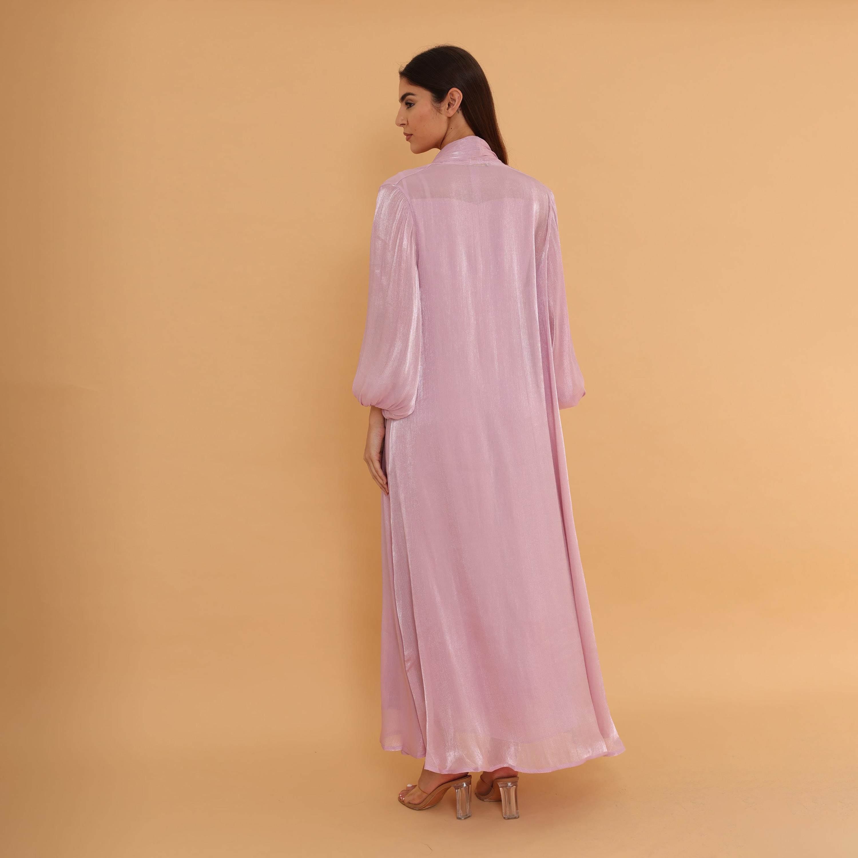 جلابية سهرة نسائية بأكمام "بالون" و"سيكوين" مع "شروغ" طويل من إككسا-women-clothing-dresses-image-5