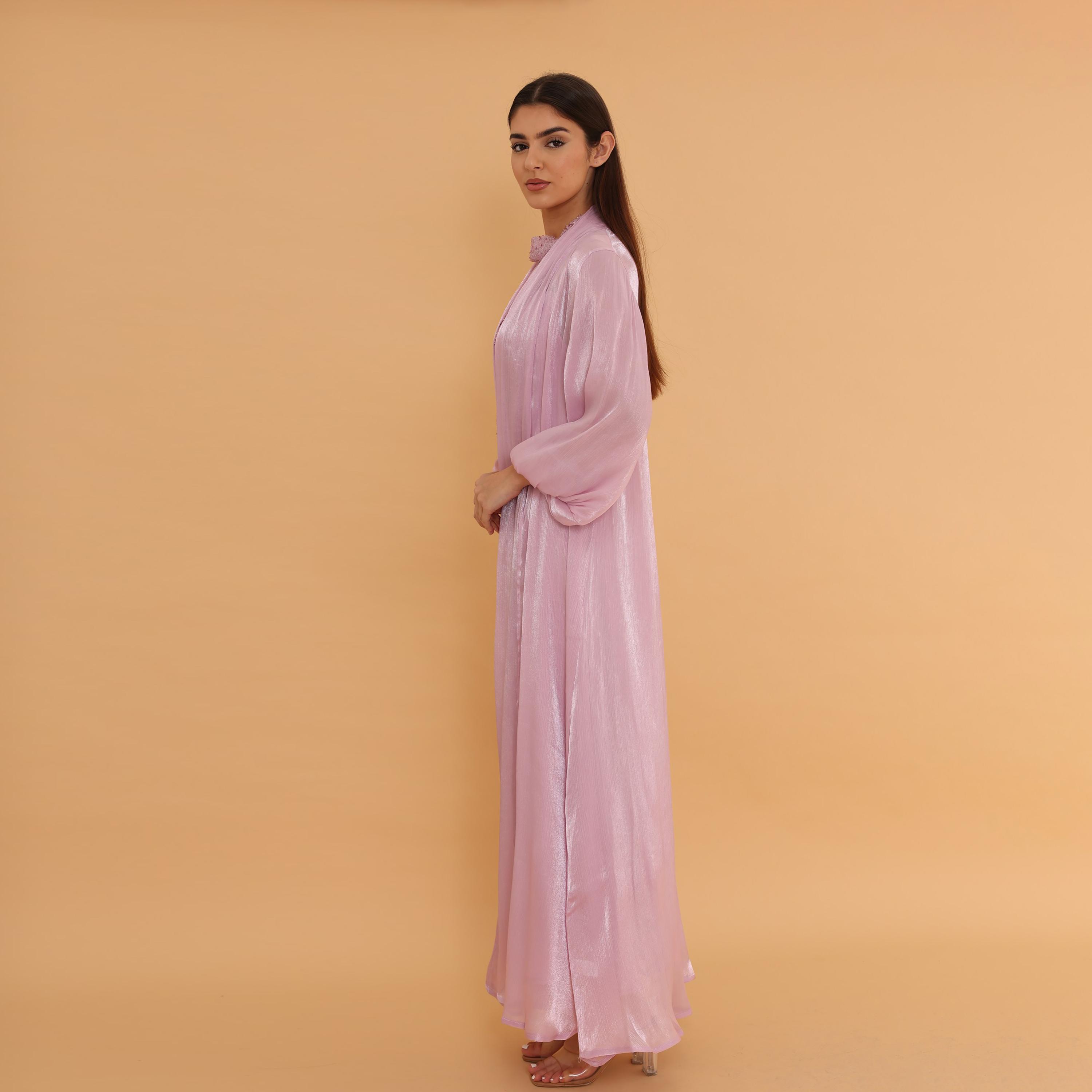 جلابية سهرة نسائية بأكمام "بالون" و"سيكوين" مع "شروغ" طويل من إككسا-women-clothing-dresses-image-17