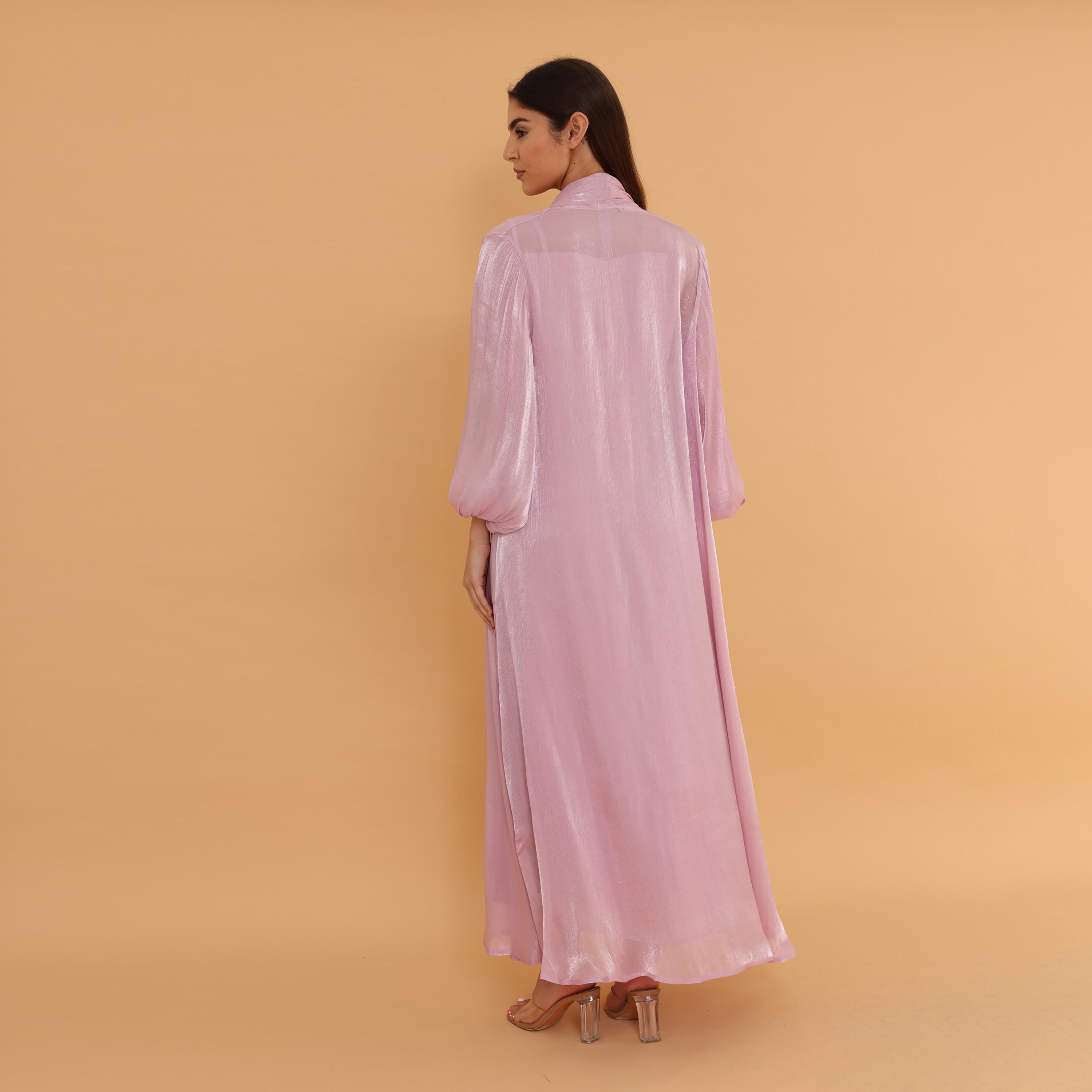 جلابية سهرة نسائية بأكمام "بالون" و"سيكوين" مع "شروغ" طويل من إككسا-women-clothing-dresses-image-19