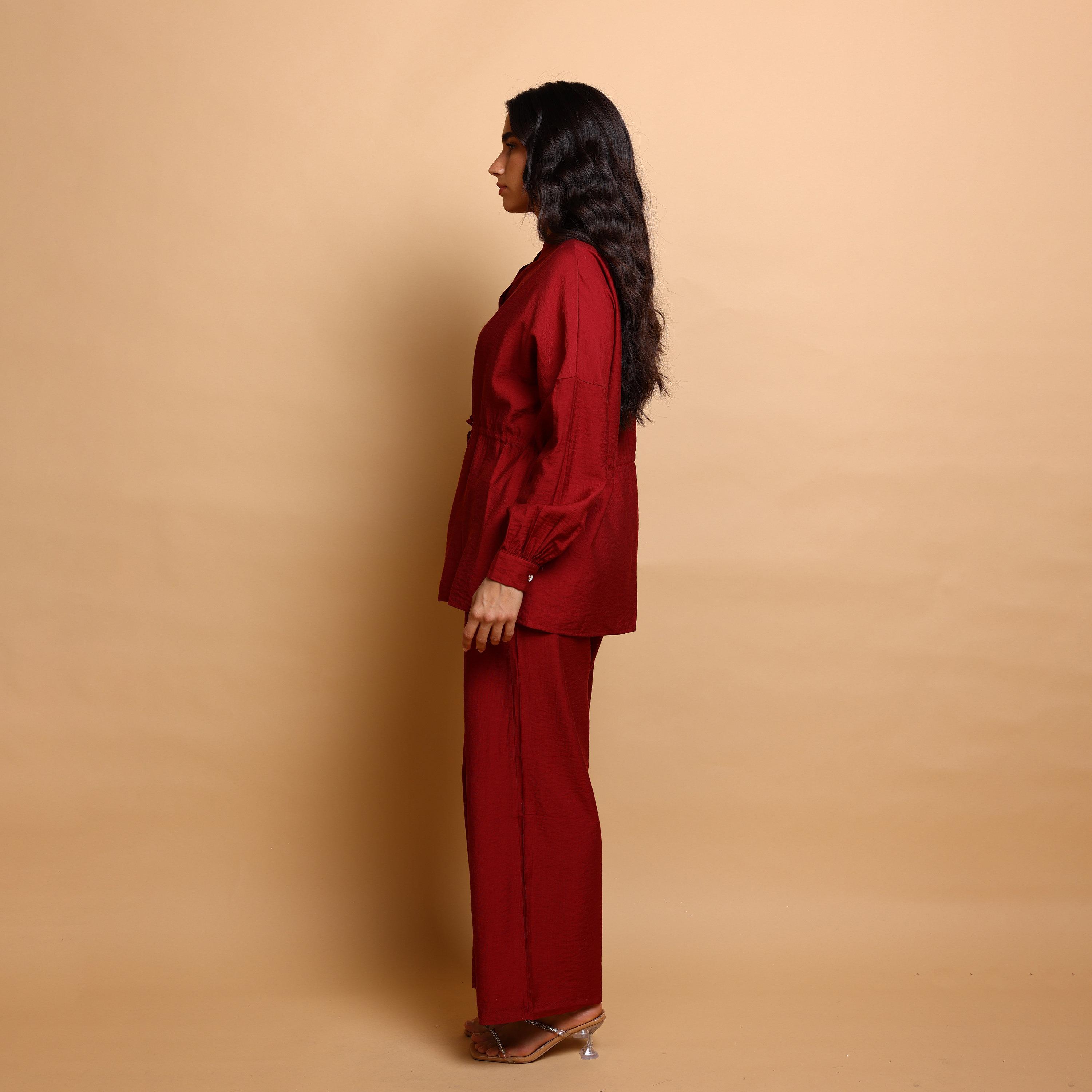 IKKXA Band Collar Women's Tunic & Pants Set-women-arabicclothing-sets-image-3