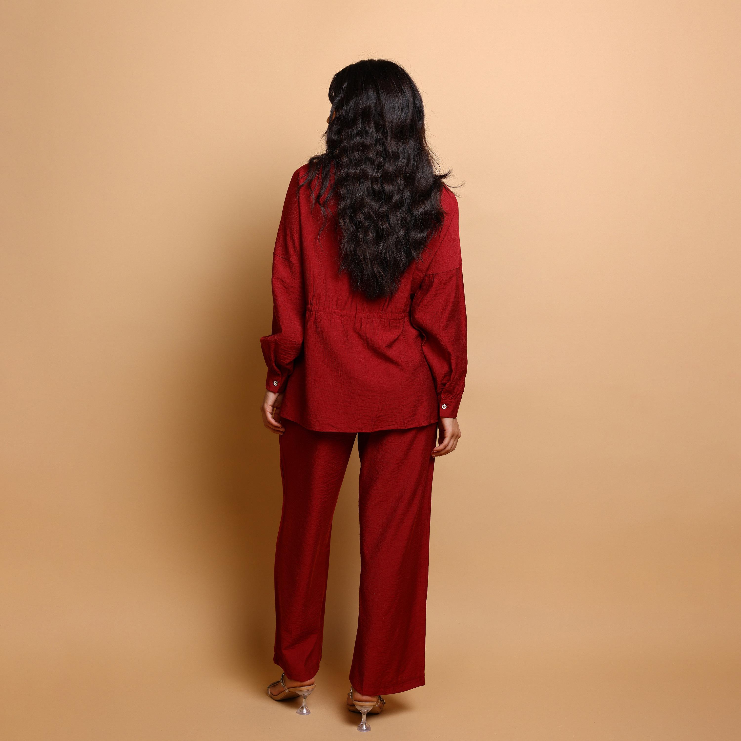 IKKXA Band Collar Women's Tunic & Pants Set-women-arabicclothing-sets-image-4