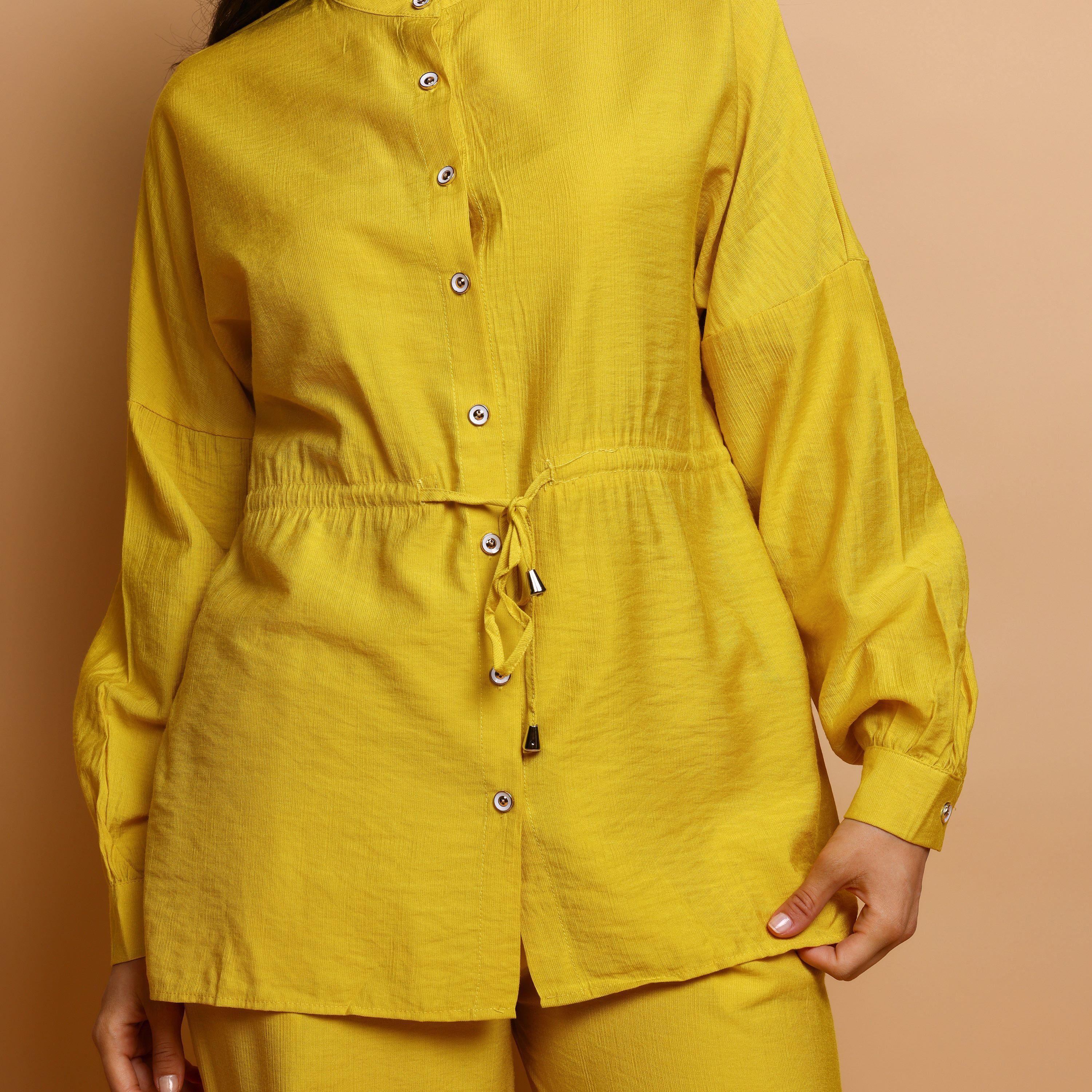IKKXA Band Collar Women's Tunic & Pants Set-women-arabicclothing-sets-image-2