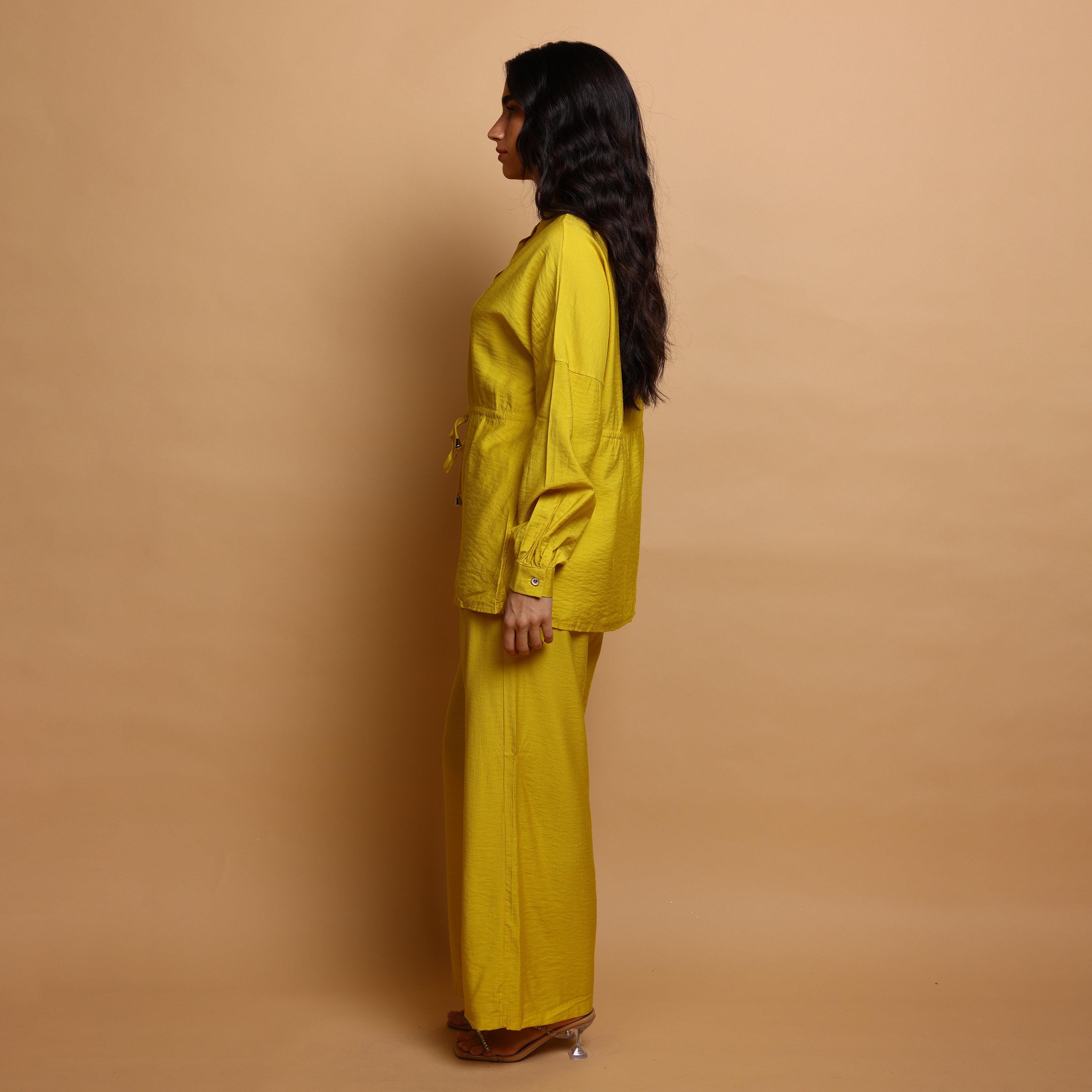 IKKXA Band Collar Women's Tunic & Pants Set-women-arabicclothing-sets-image-3