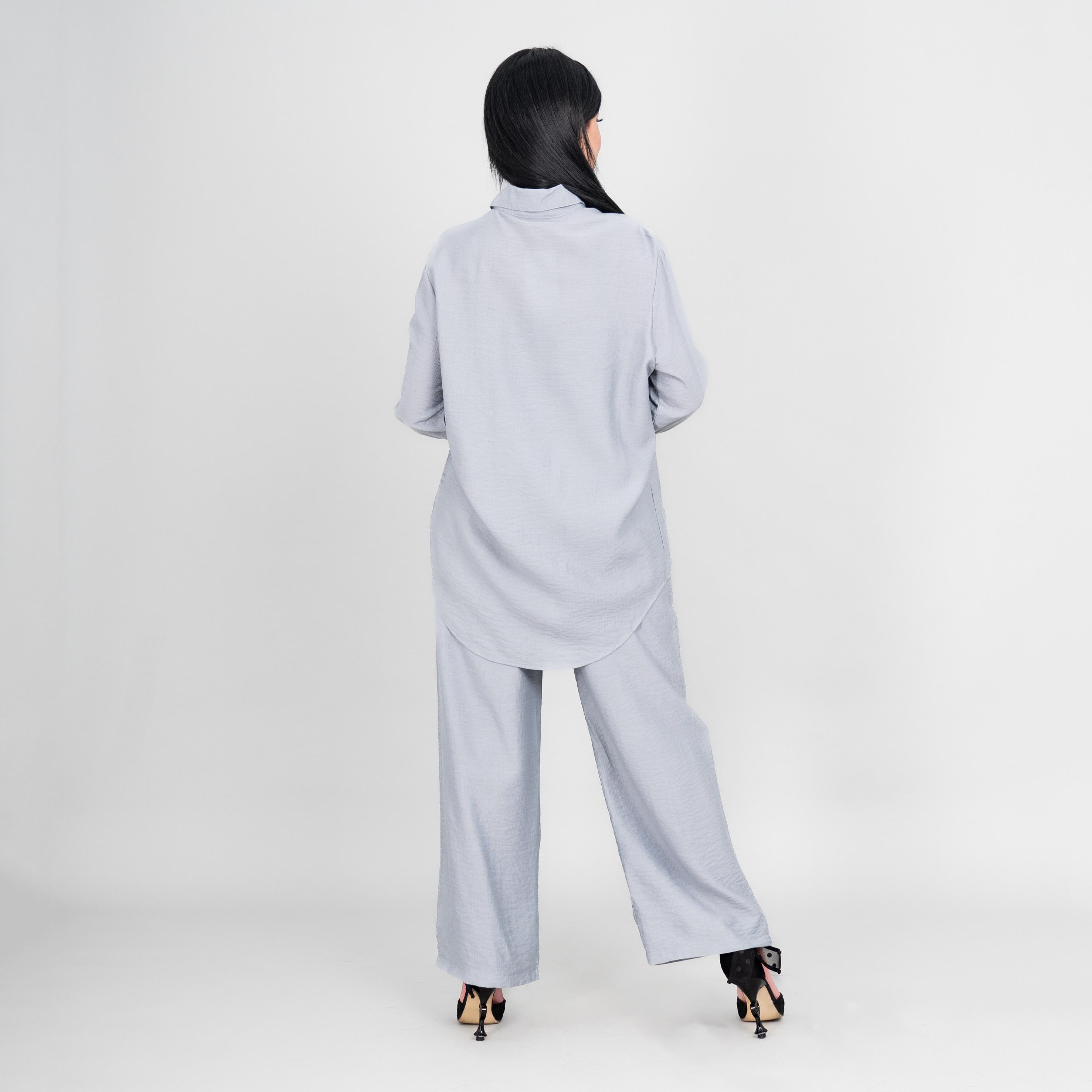 طقم قميص وبنطلون نسائي بياقة ومطرز من إيككسا-women-clothing-coordsets-image-4