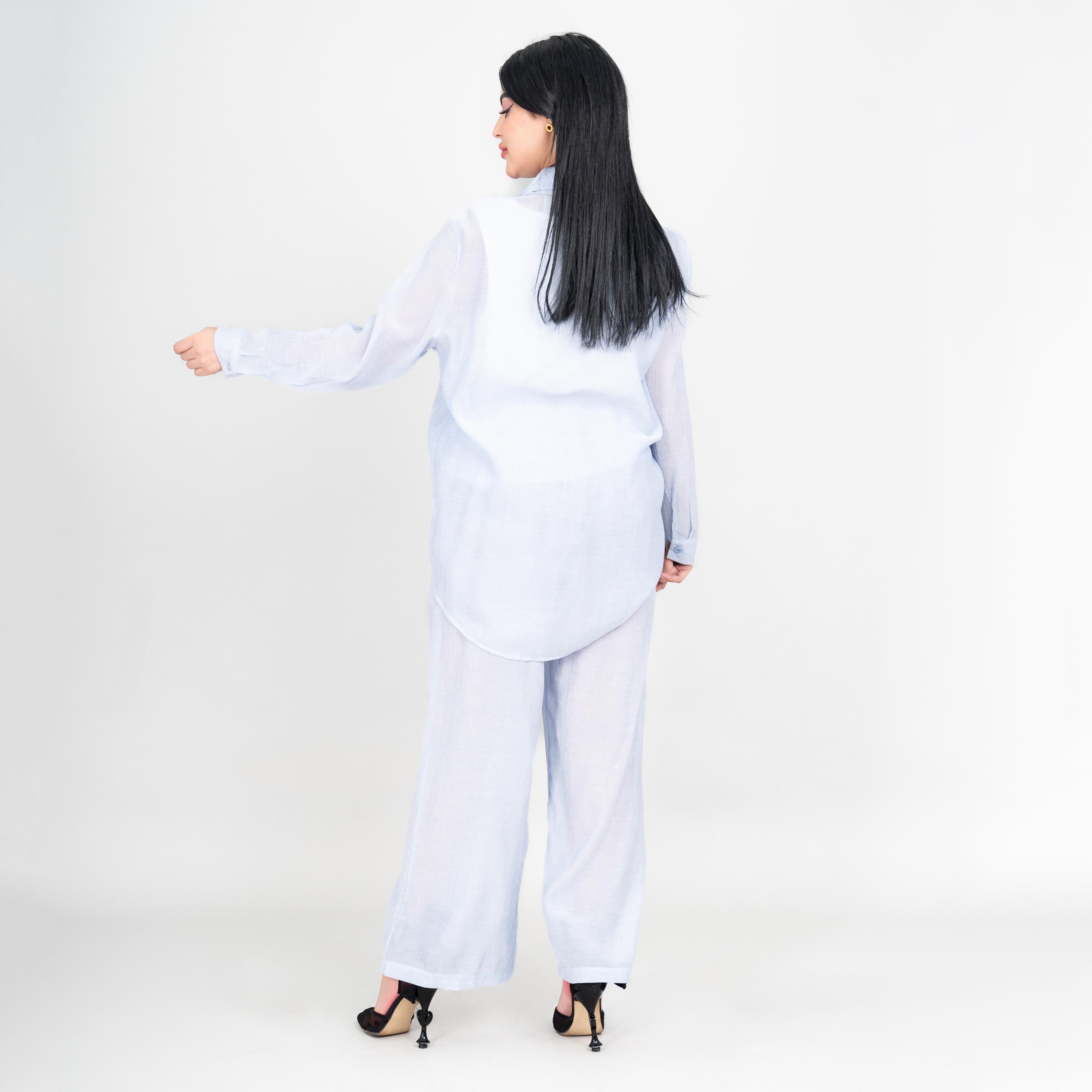 IKKXA Collared Floral Embroidered Women's Shirt & Pants Set-women-clothing-coordsets-image-12